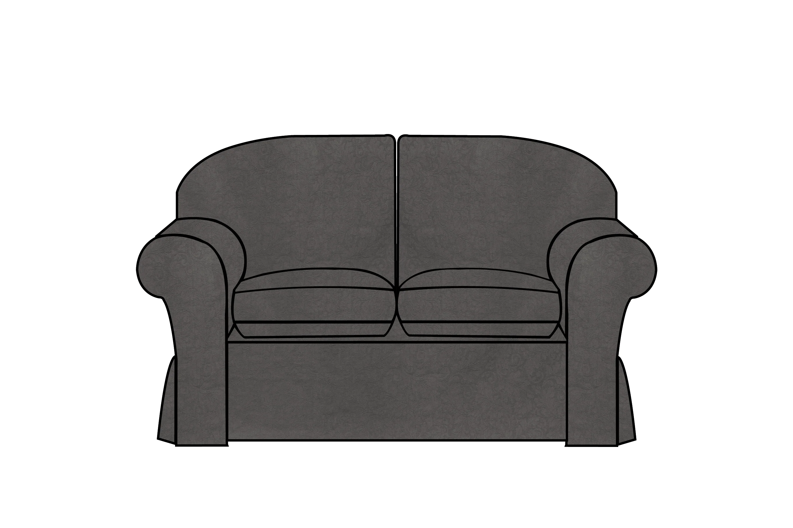 Madrid | 2 Seater Extra Loose Cover | Kingston Charcoal