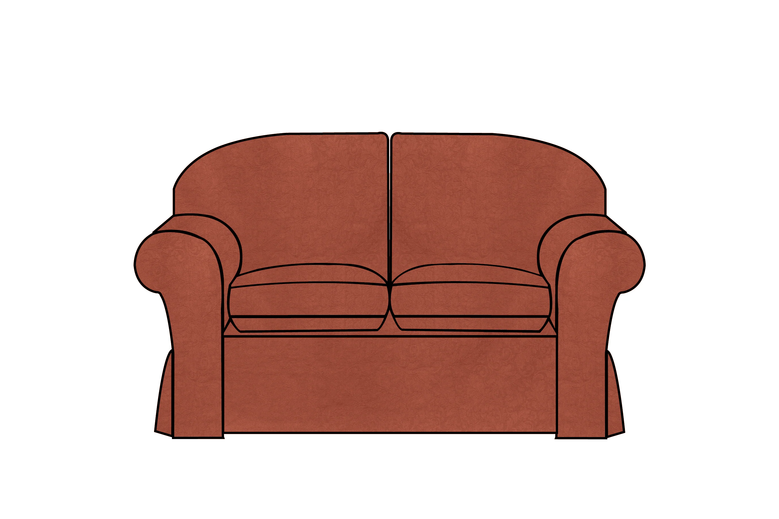 Madrid | 2 Seater Extra Loose Cover | Kingston Dark Terracotta