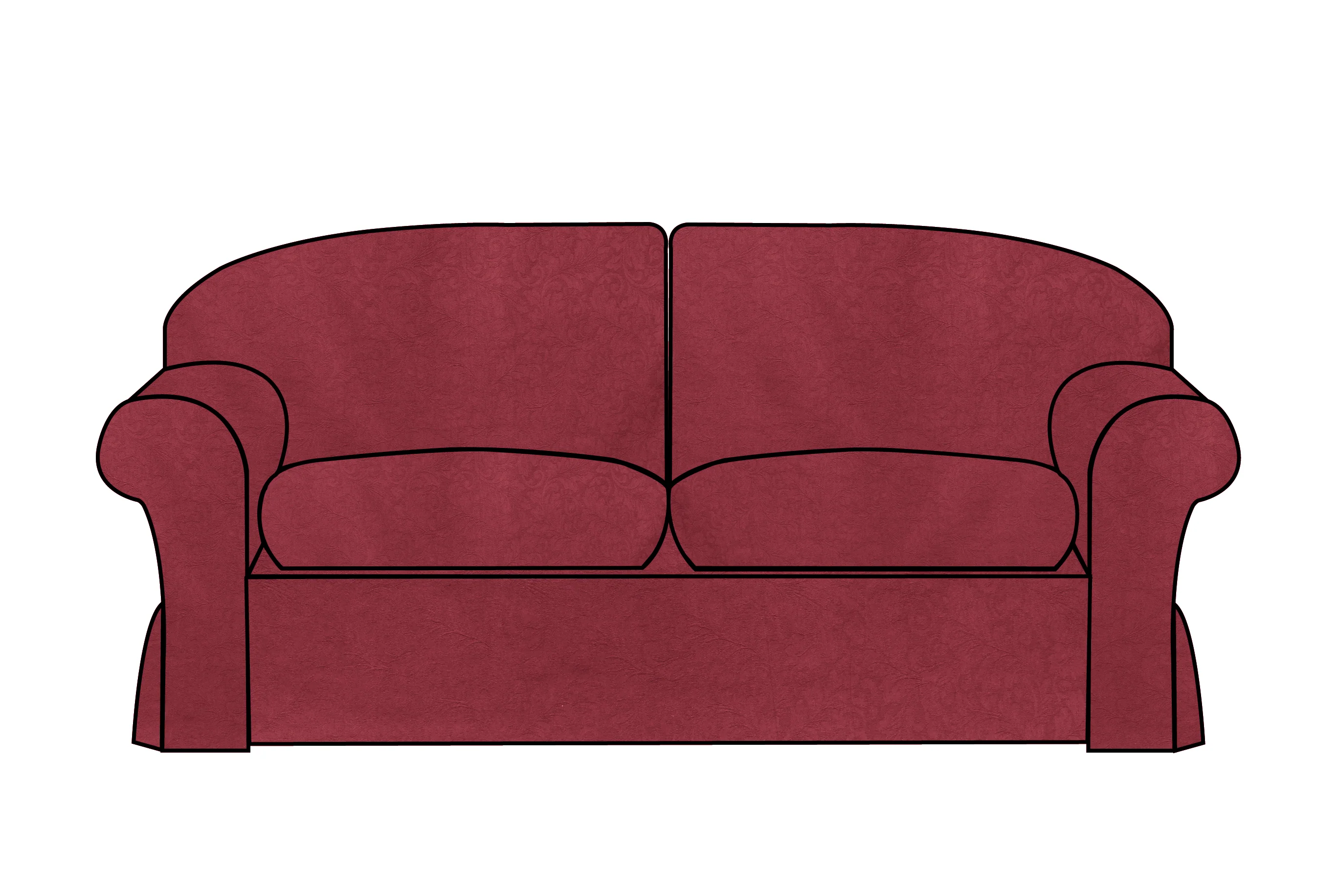 Madrid | 3 Seater Extra Loose Cover | Kingston Burgundy
