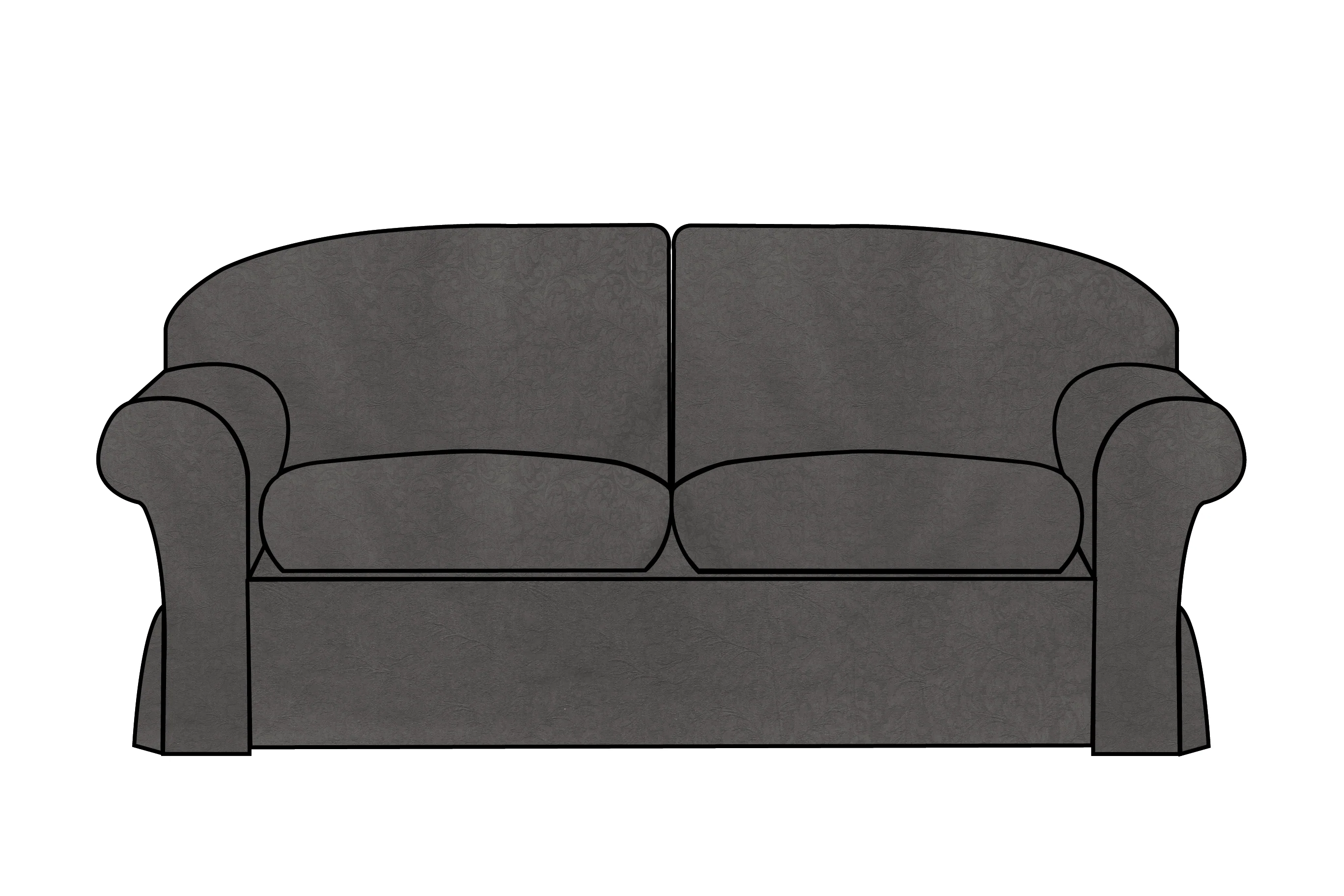 Madrid | 3 Seater Extra Loose Cover | Kingston Charcoal
