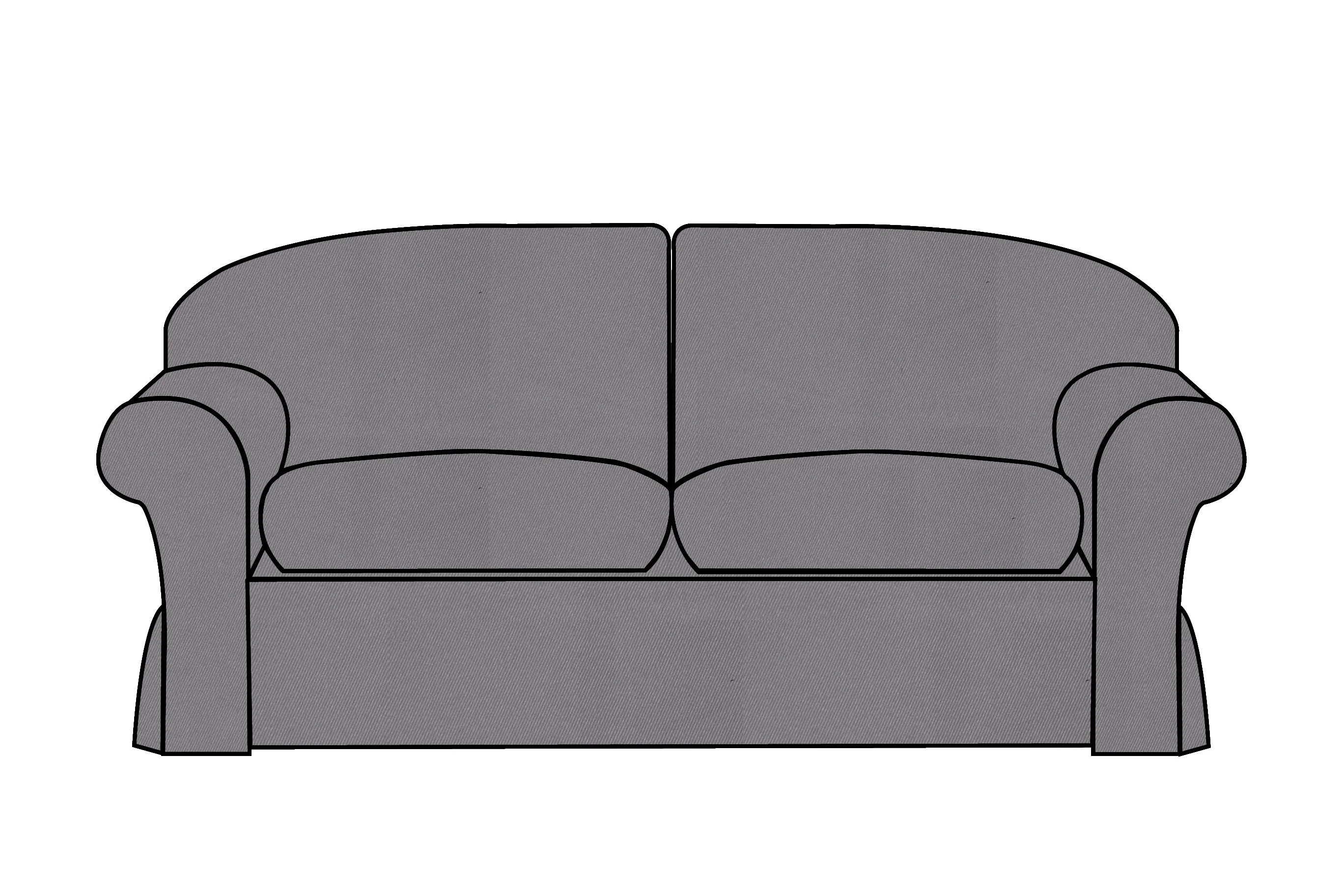 Madrid | 3 Seater Extra Loose Cover | Miami Charcoal