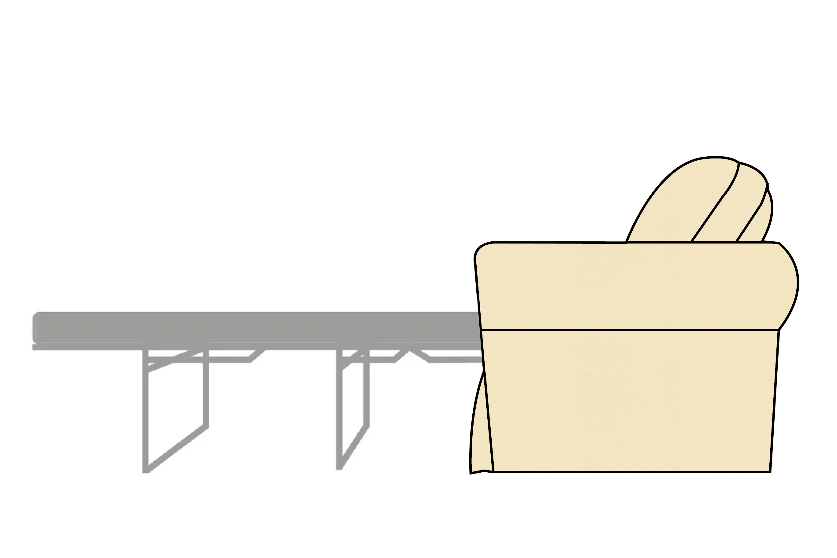 Madrid | Sofa Bed Extra Loose Cover | Miami Ivory