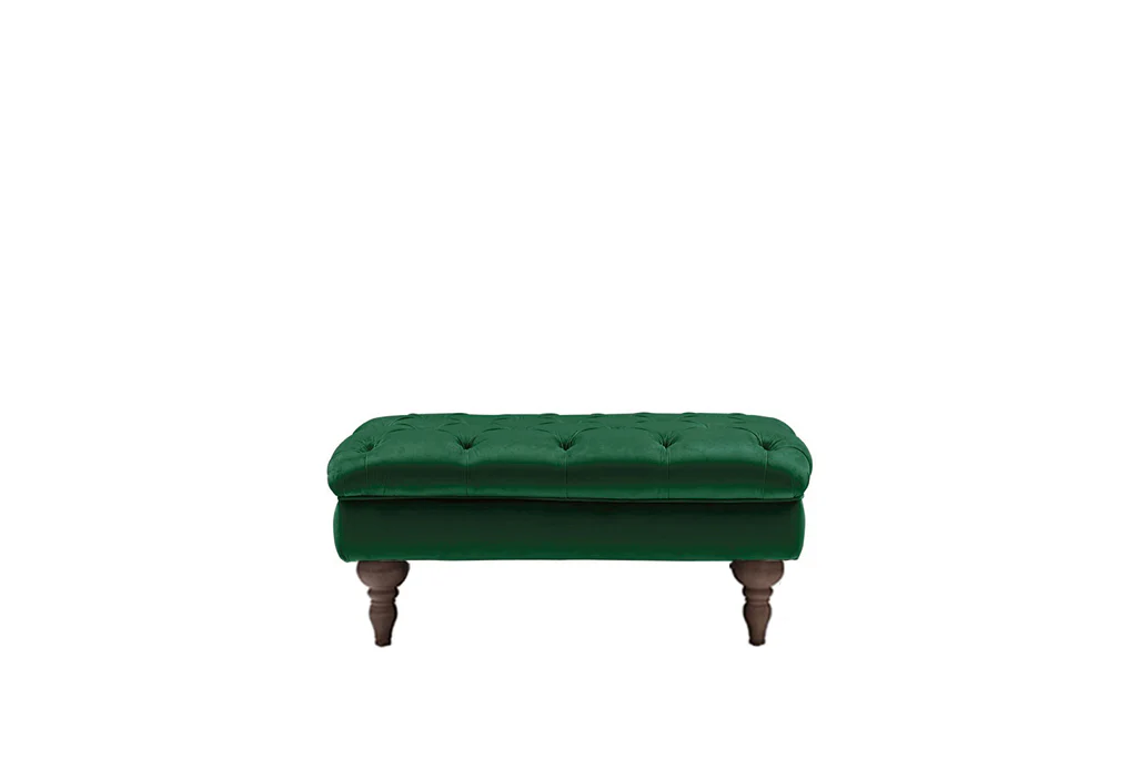 Mia | Button Bench Footstool | Opulence Emerald