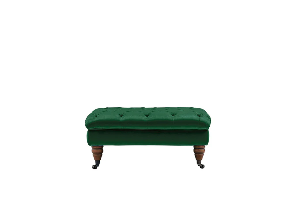 Mia | Button Bench Footstool | Opulence Emerald - Image 2