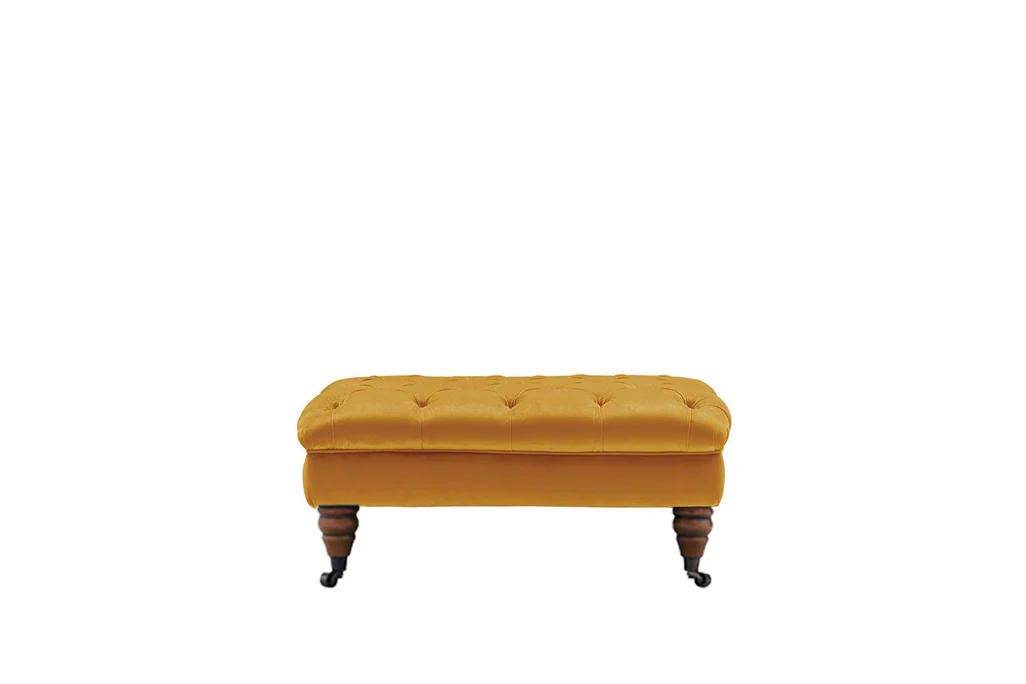 Mia | Button Bench Footstool | Opulence Saffron - Image 2