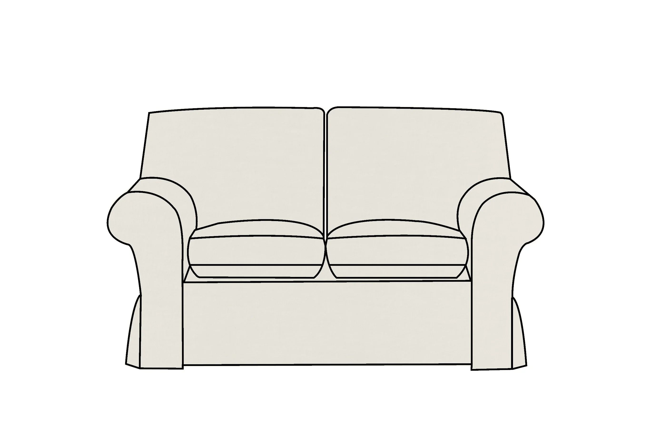 Newport | 2 Seater Extra Loose Cover | Capri Dove