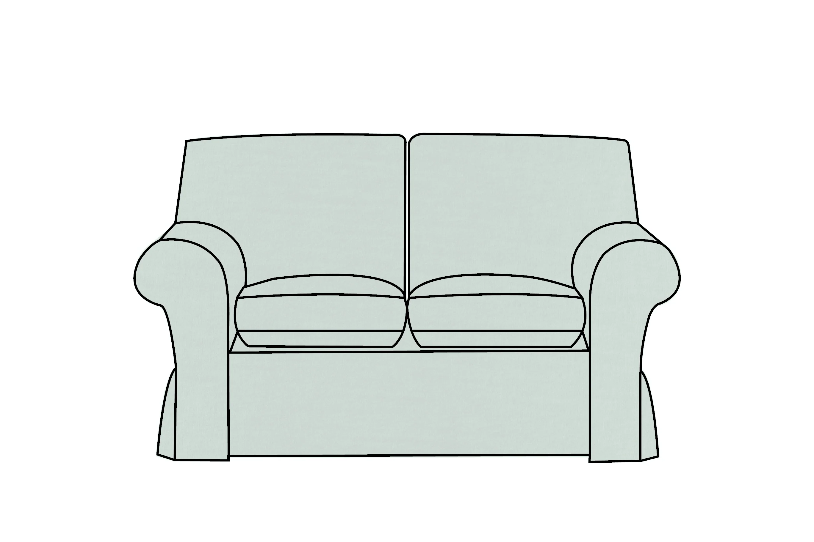 Newport | 2 Seater Extra Loose Cover | Capri Duck Egg