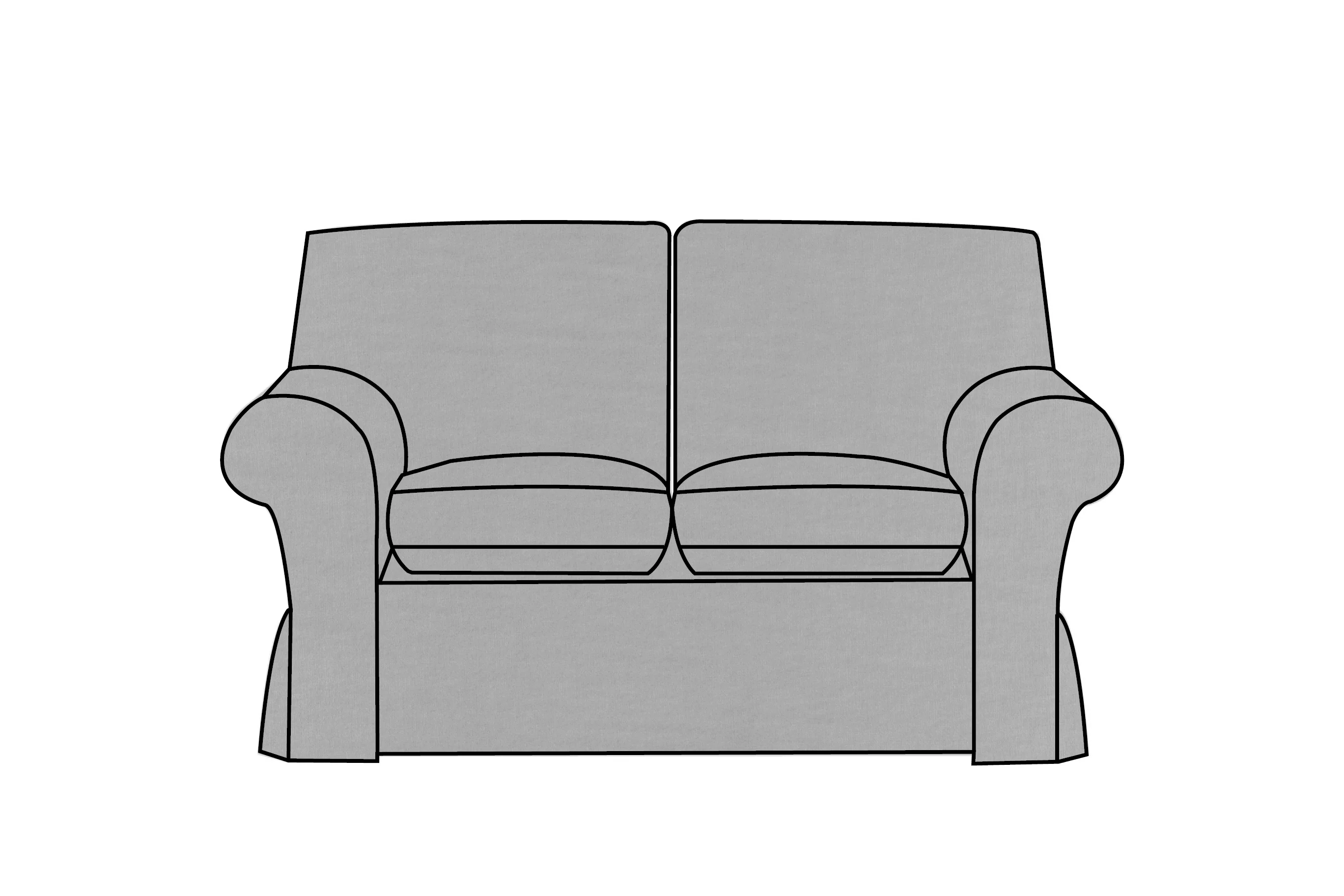Newport | 2 Seater Extra Loose Cover | Capri Light Grey