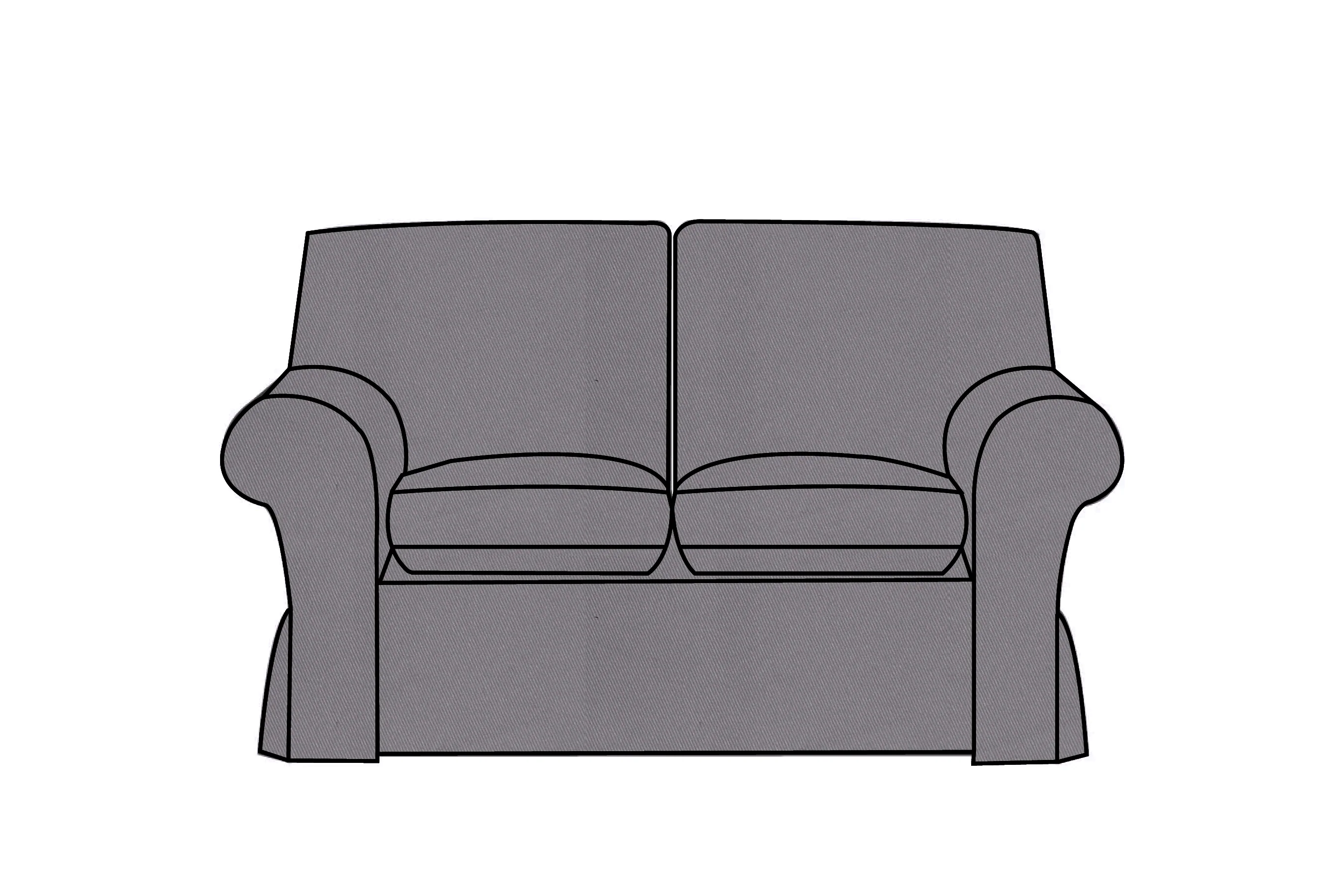 Newport | 2 Seater Extra Loose Cover | Miami Charcoal