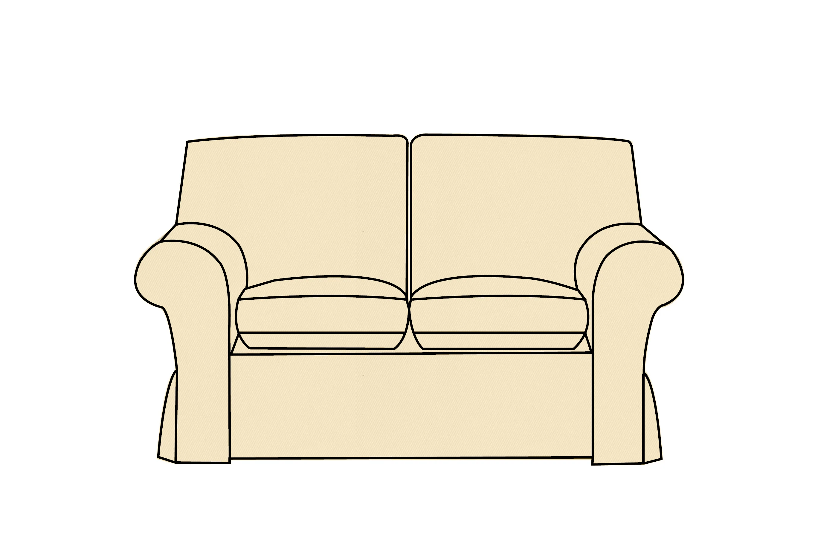 Newport | 2 Seater Extra Loose Cover | Miami Ivory