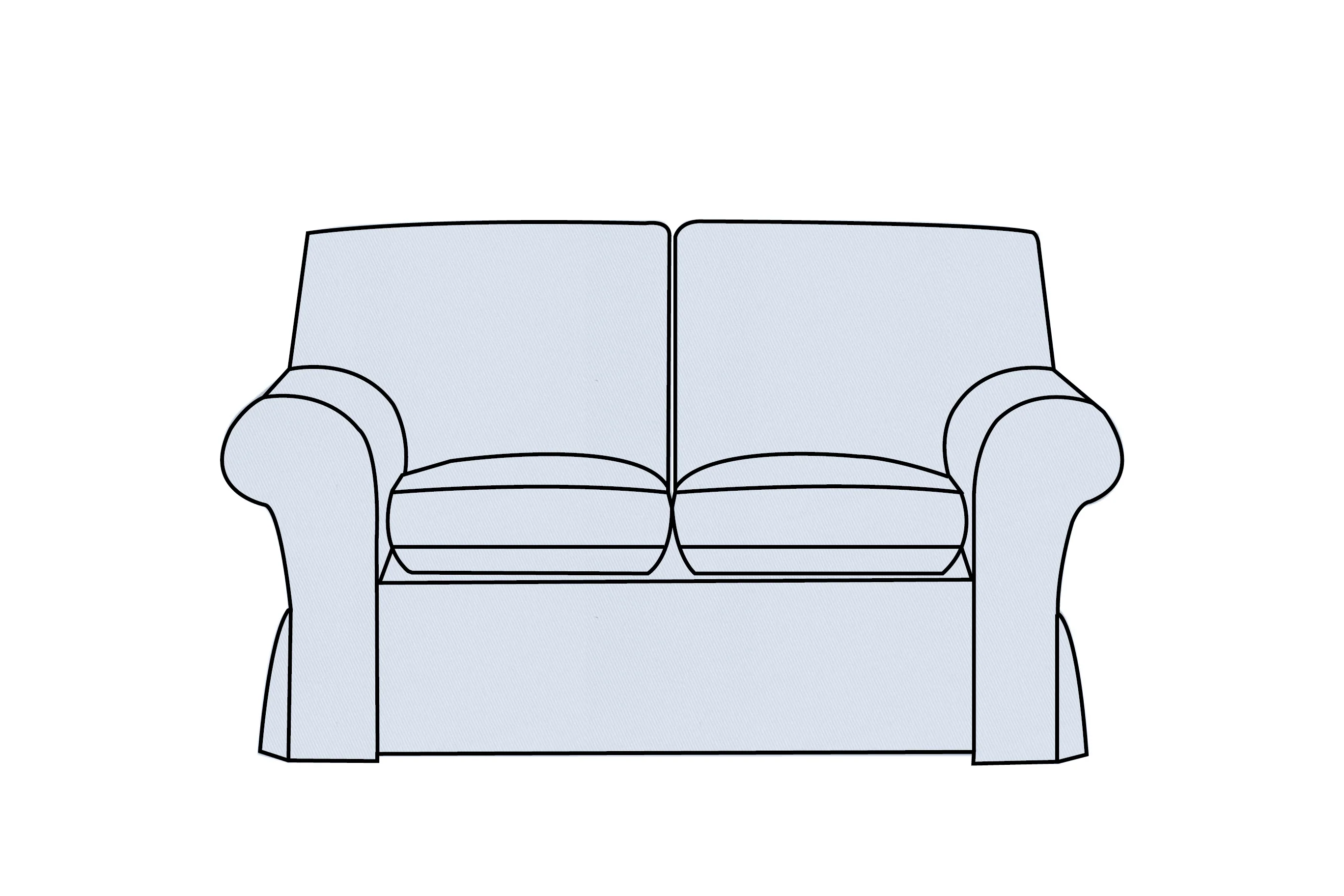 Newport | 2 Seater Extra Loose Cover | Miami Sky Blue