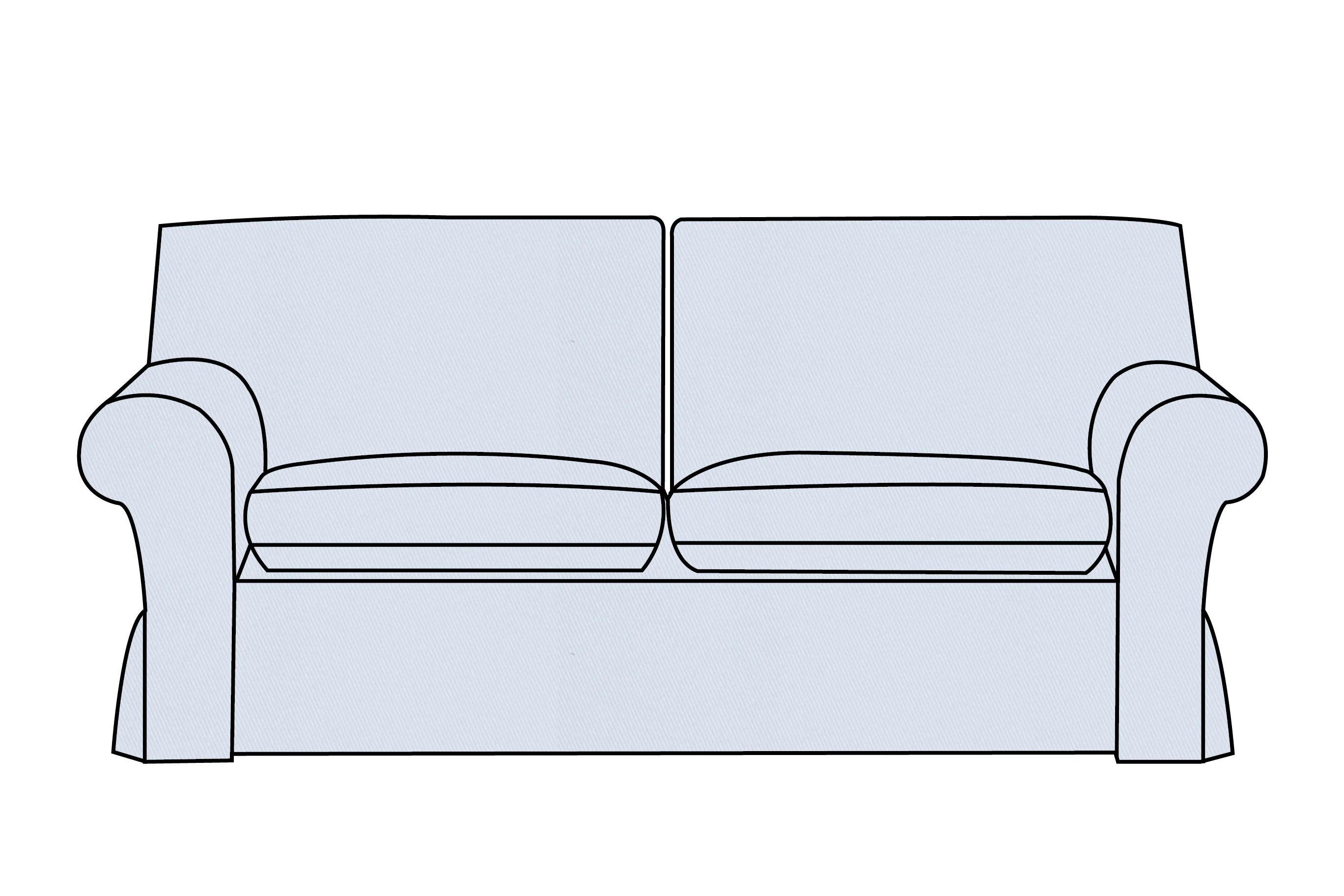 Newport | 3 Seater Extra Loose Cover | Miami Sky Blue