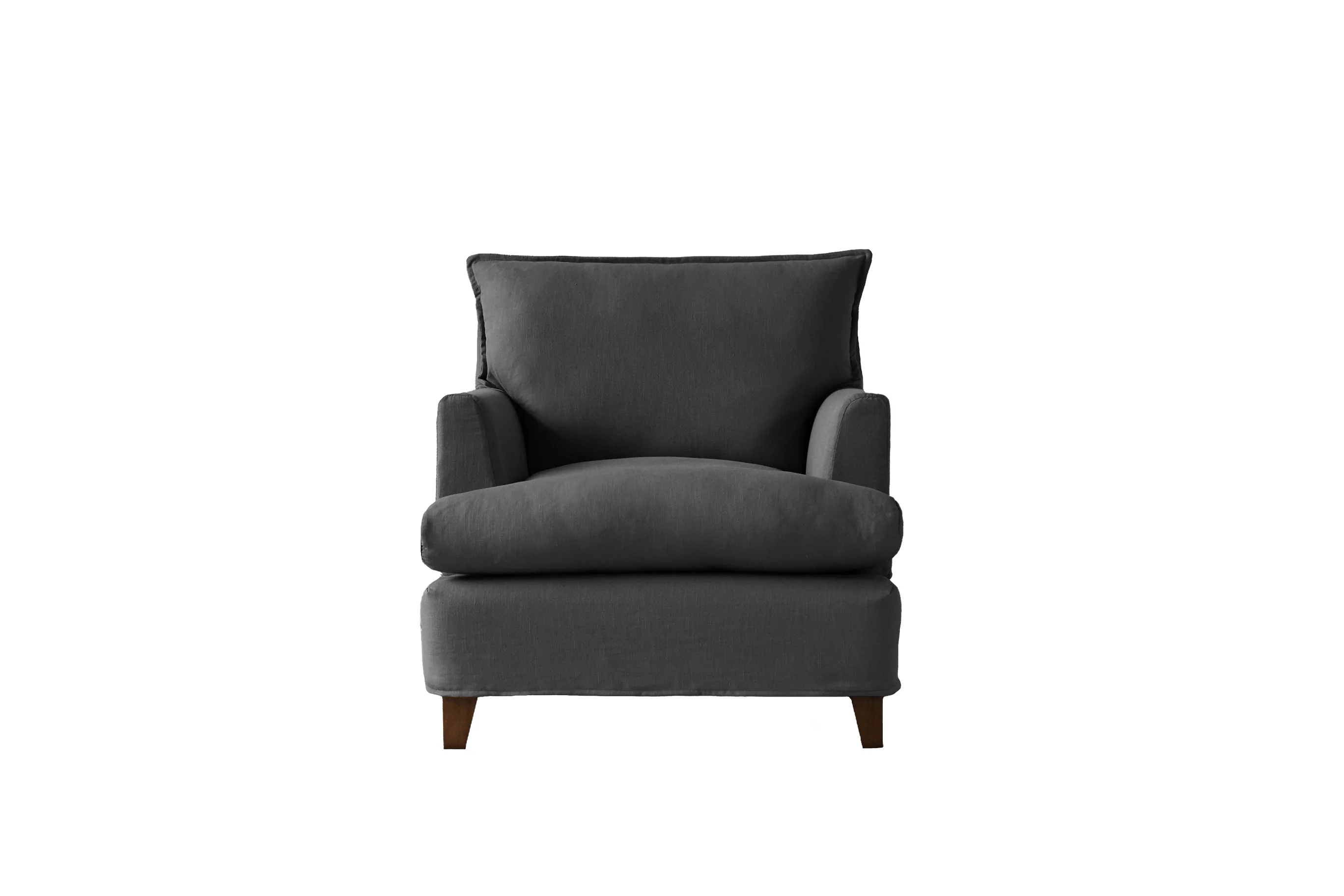 Padstow | Armchair Extra Loose Cover | Capri Dark Grey - Image 2