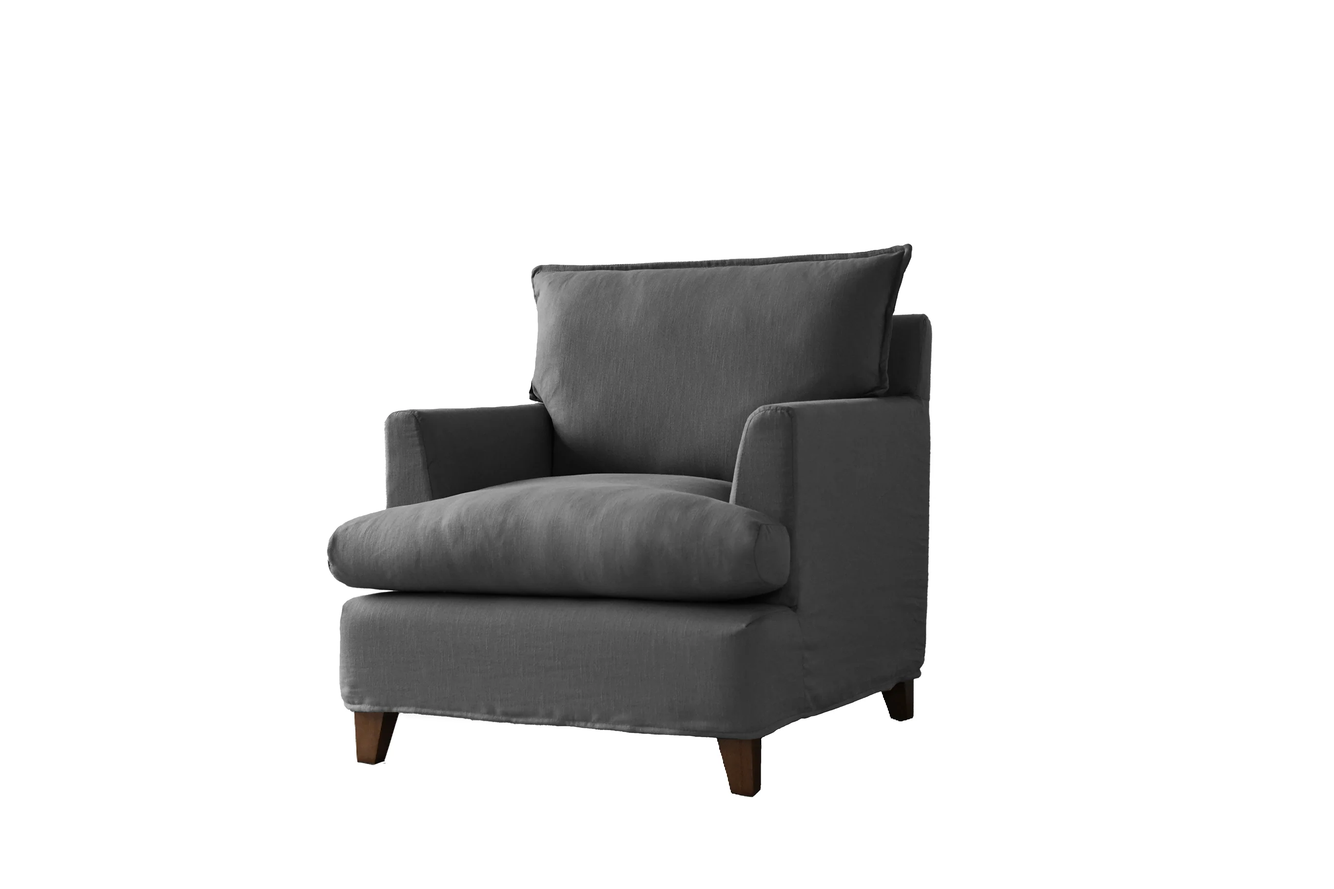 Padstow | Armchair Extra Loose Cover | Capri Dark Grey - Image 3