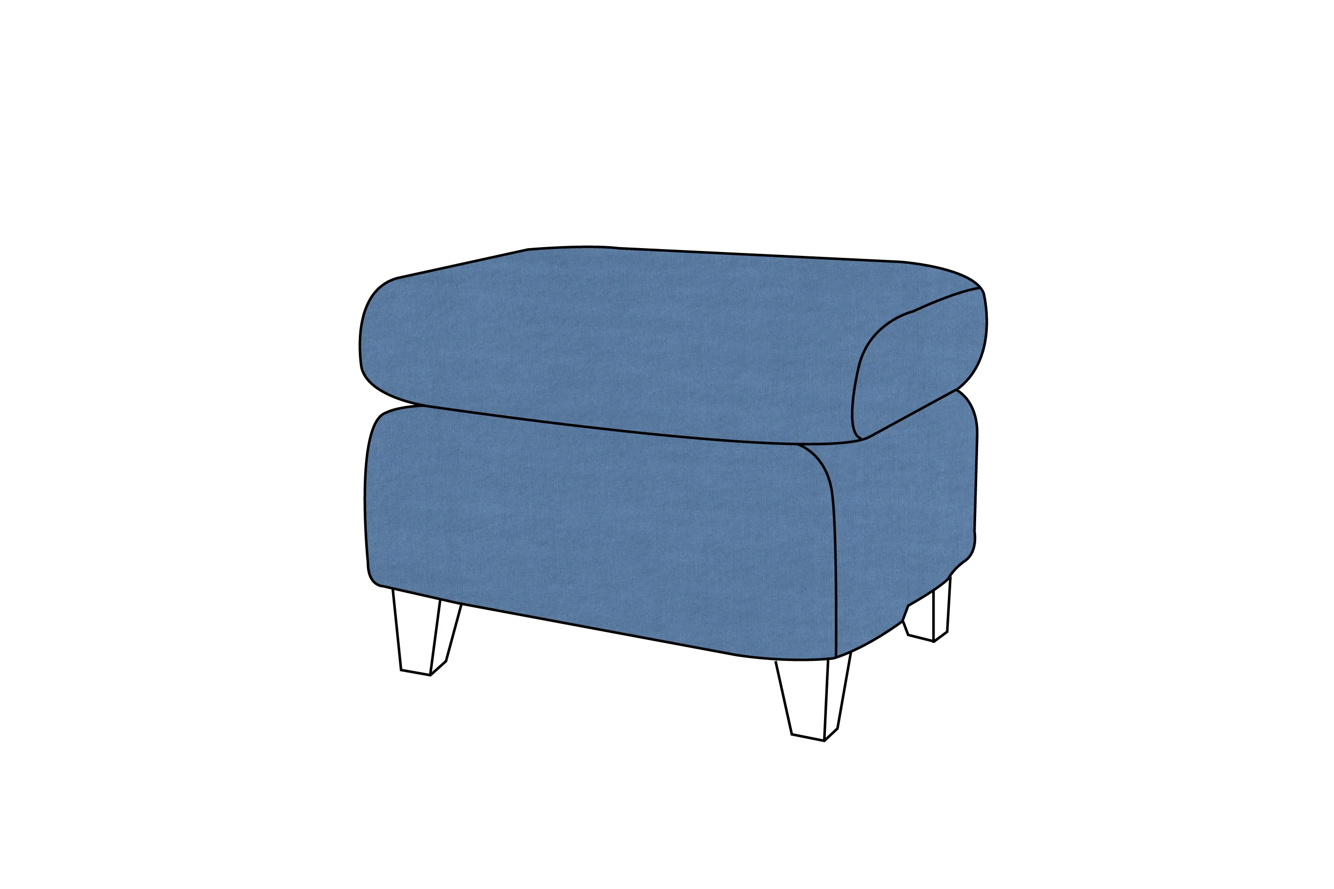 Padstow | Footstool Extra Loose Cover | Capri Blue