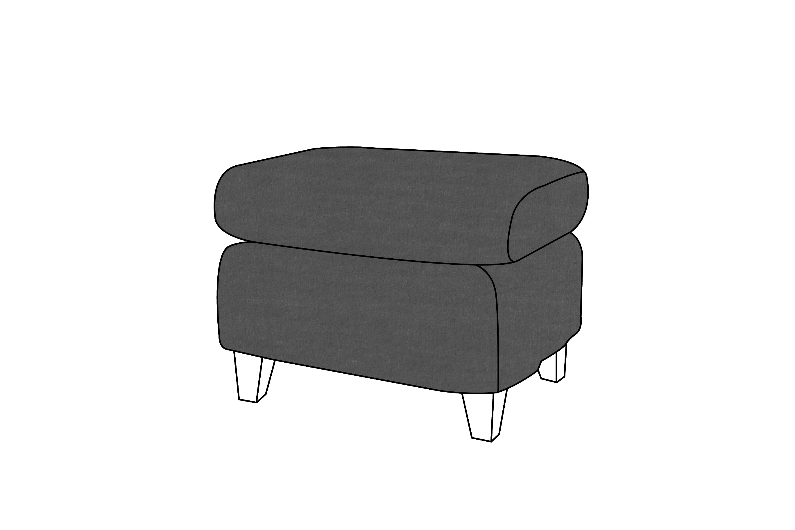 Padstow | Footstool Extra Loose Cover | Capri Dark Grey