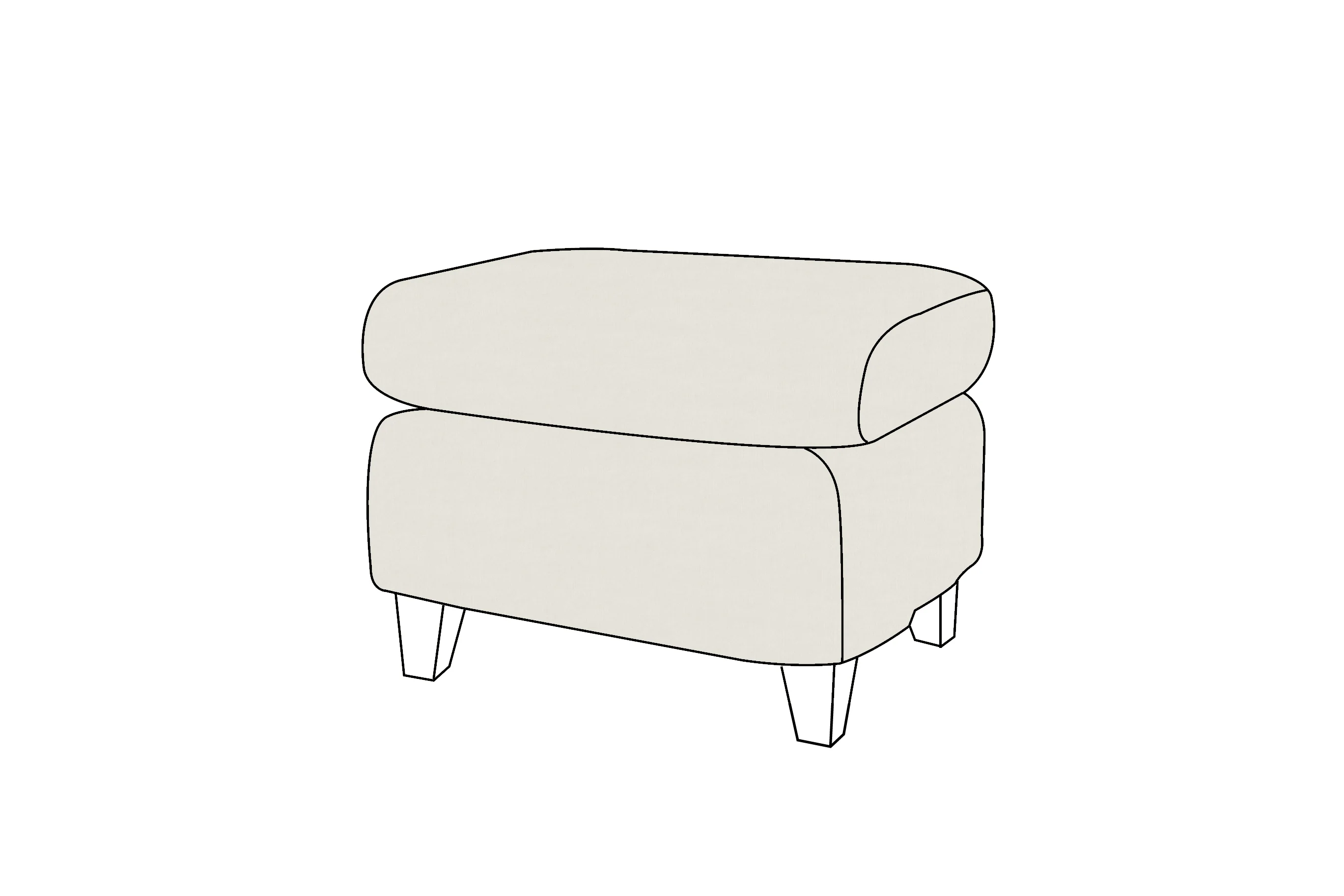 Padstow | Footstool Extra Loose Cover | Capri Dove