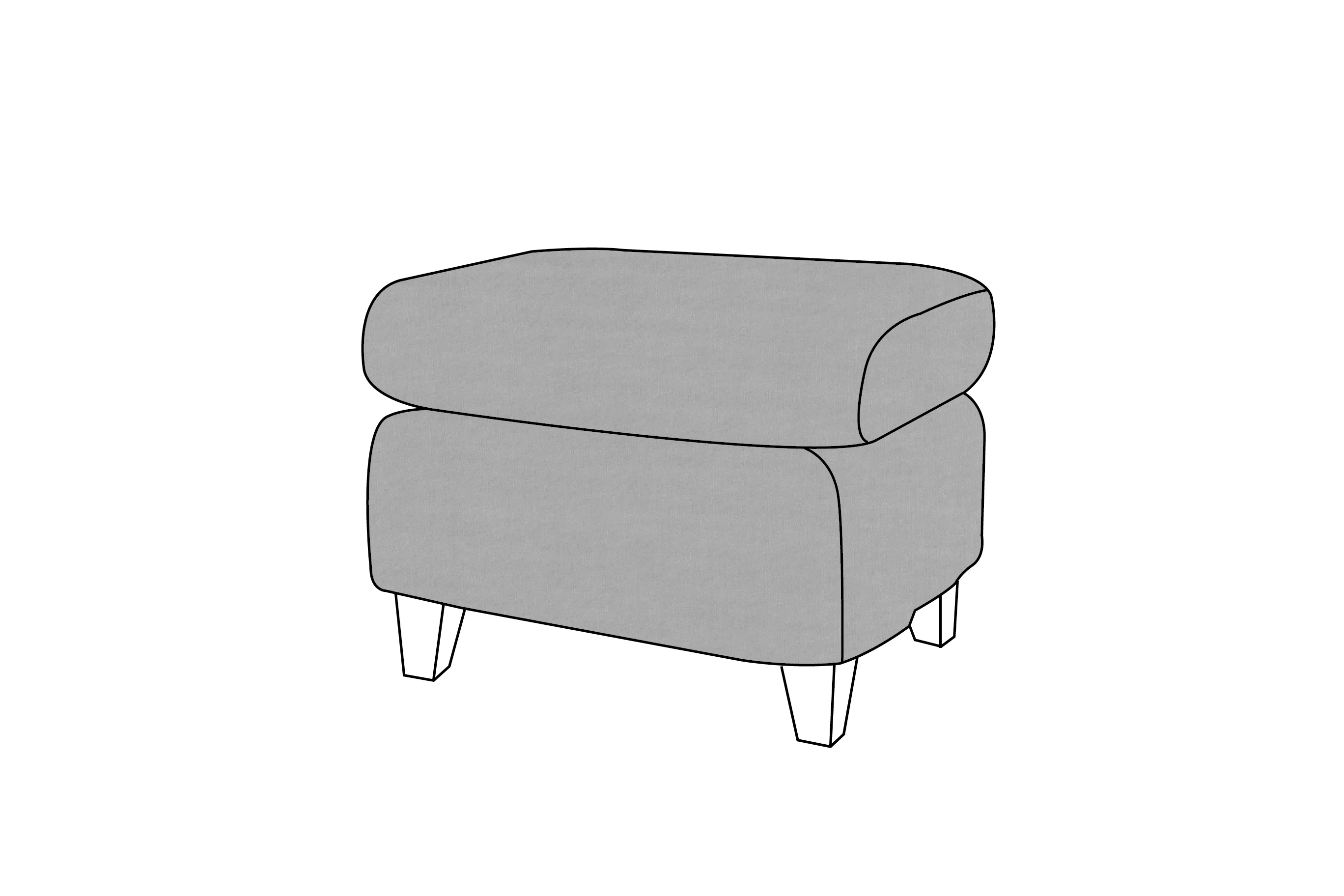 Padstow | Footstool Extra Loose Cover | Capri Light Grey