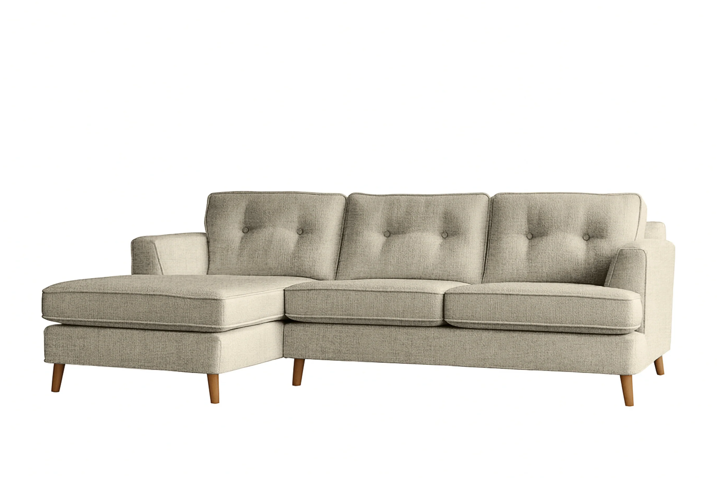 Poppy | Chaise Sofa Option 2 | Hopsack Stone