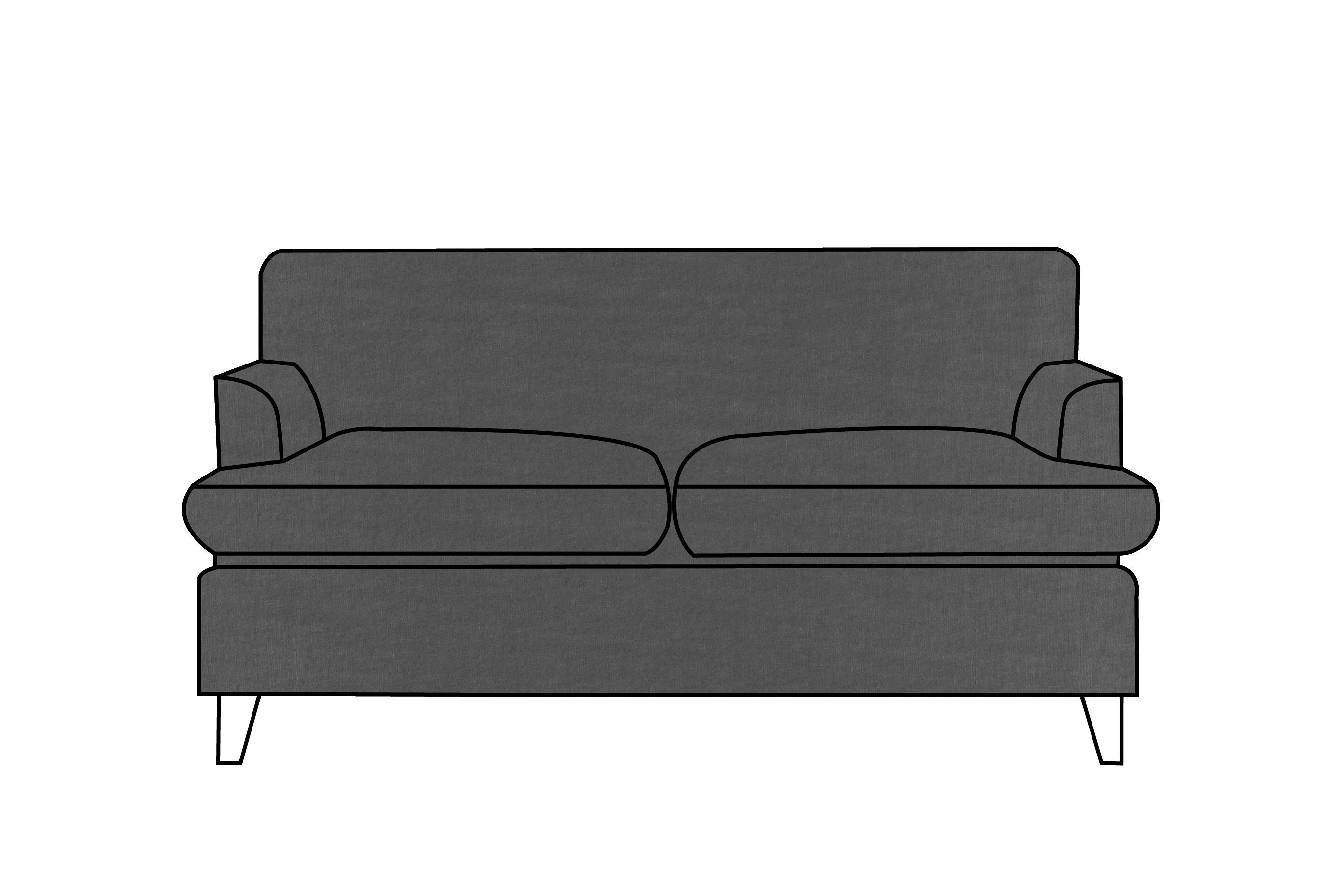 Positano | 2 Seater Extra Loose Cover | Capri Dark Grey