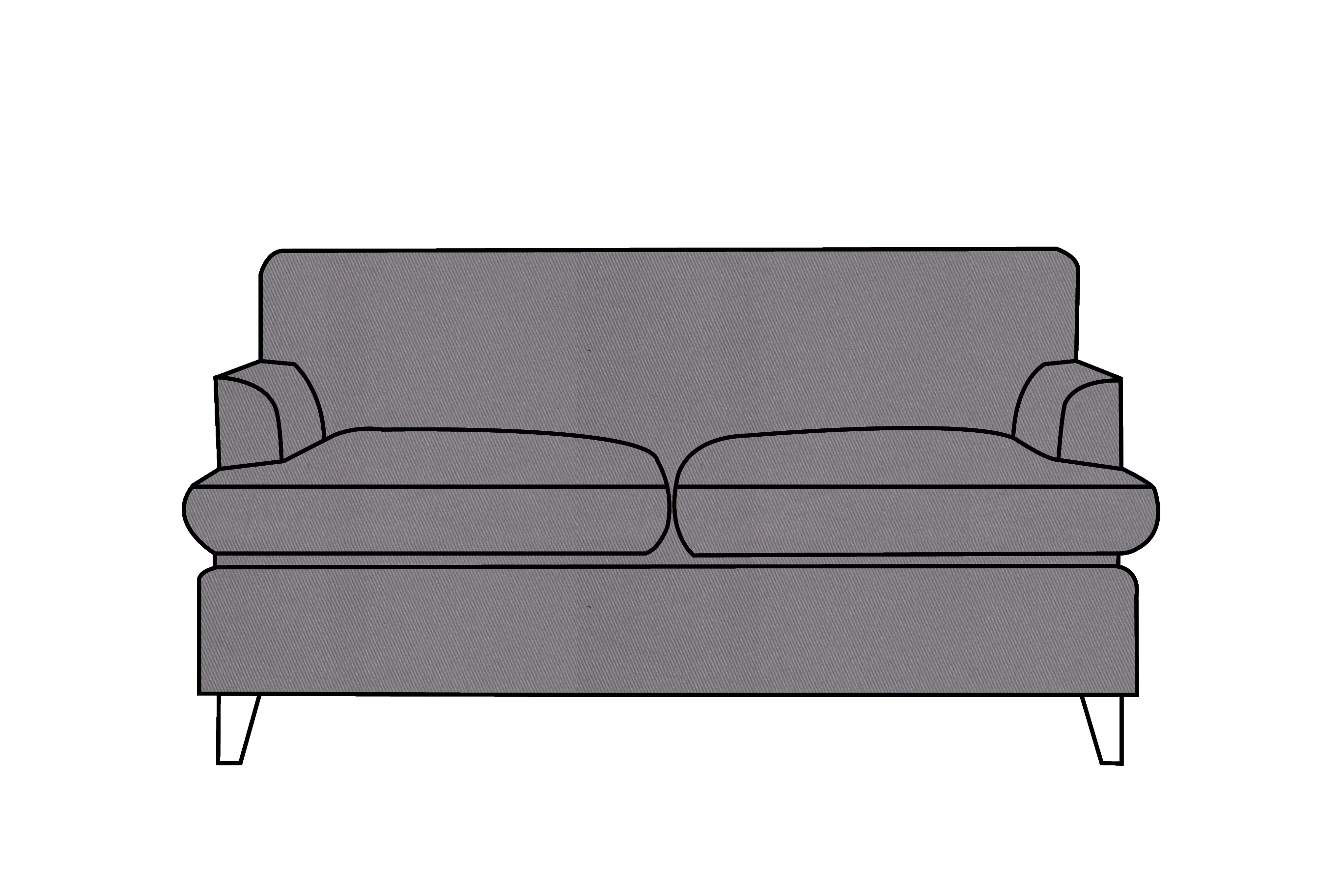 Positano | 2 Seater Extra Loose Cover | Miami Charcoal