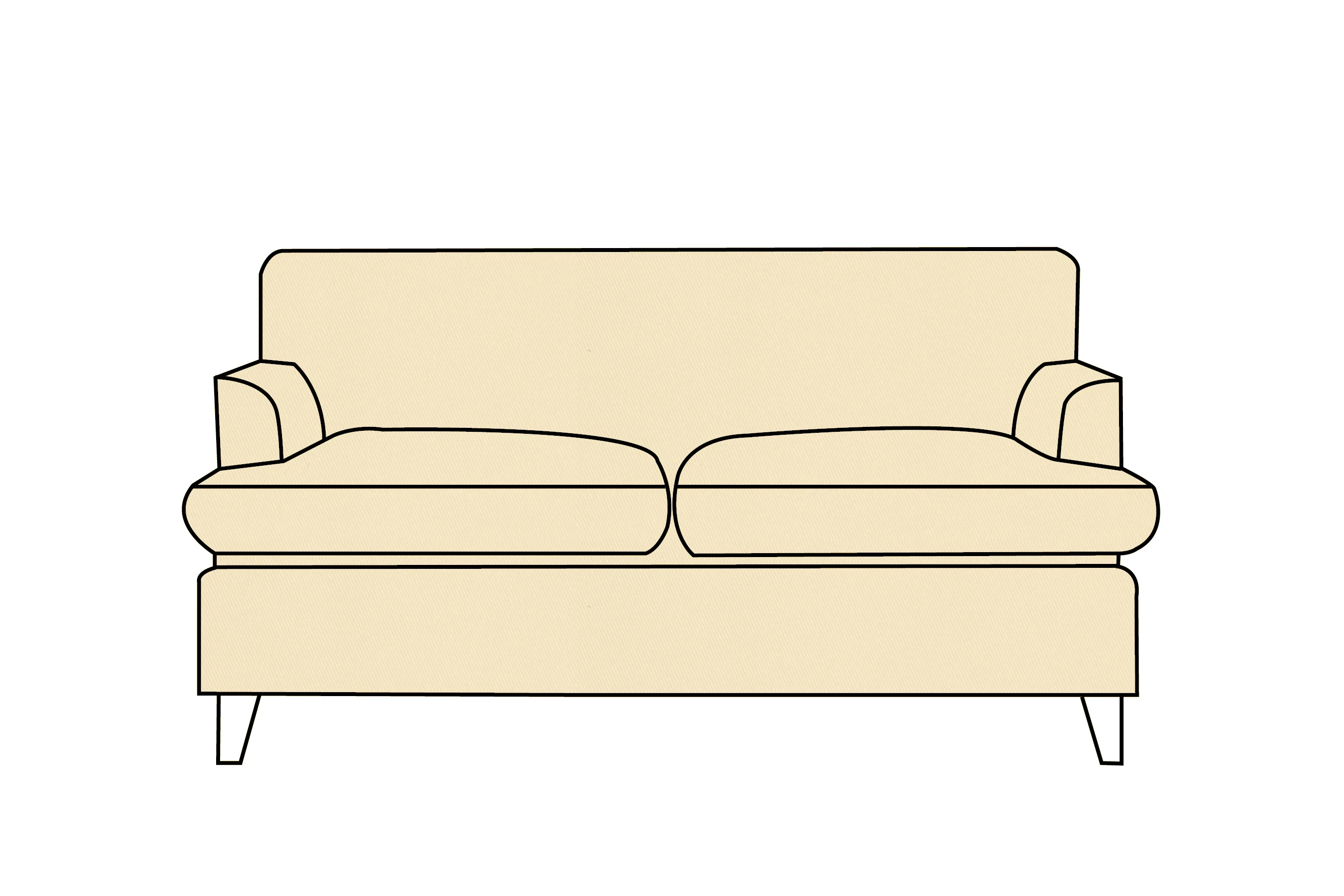 Positano | 2 Seater Extra Loose Cover | Miami Ivory