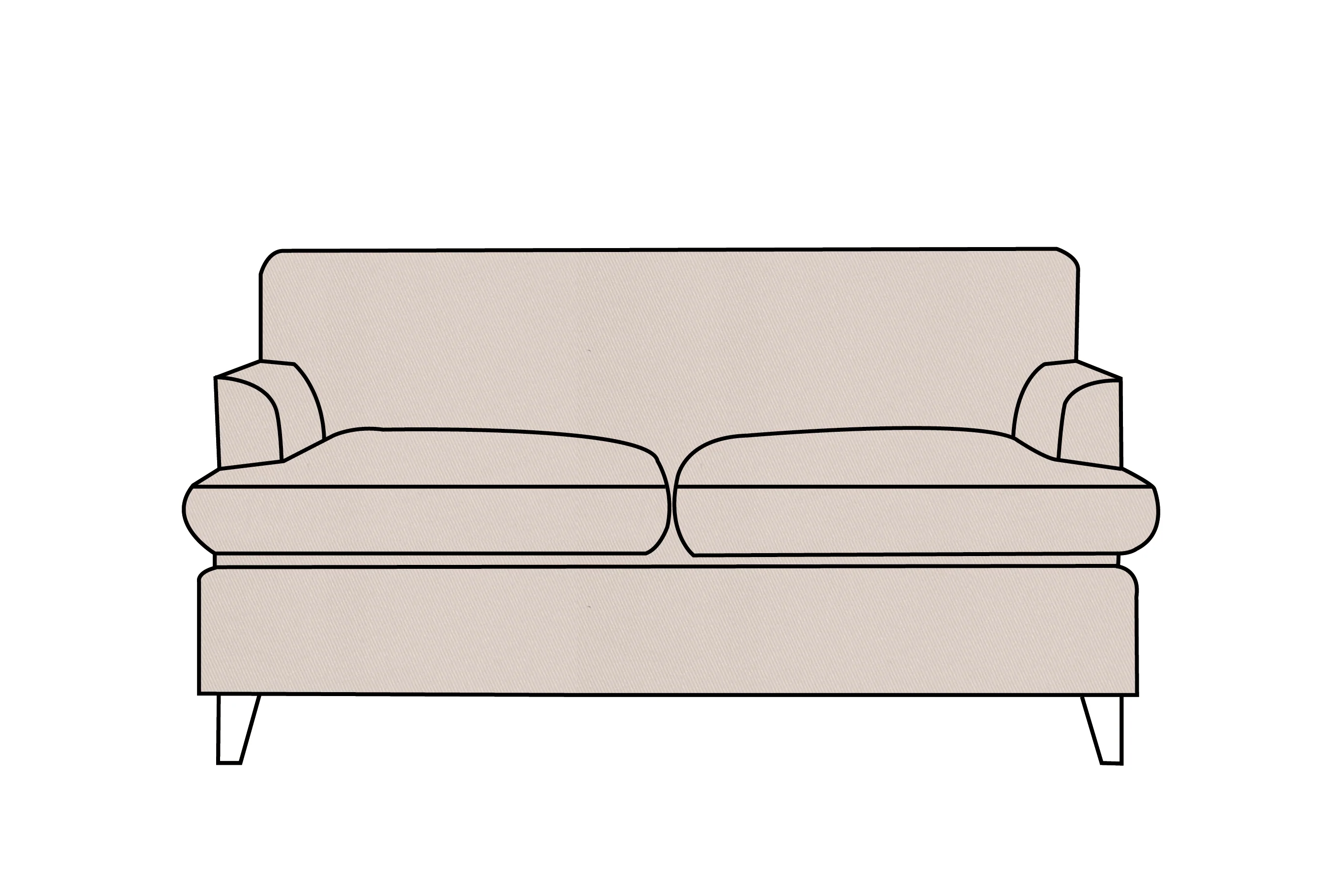 Positano | 2 Seater Extra Loose Cover | Miami Oatmeal