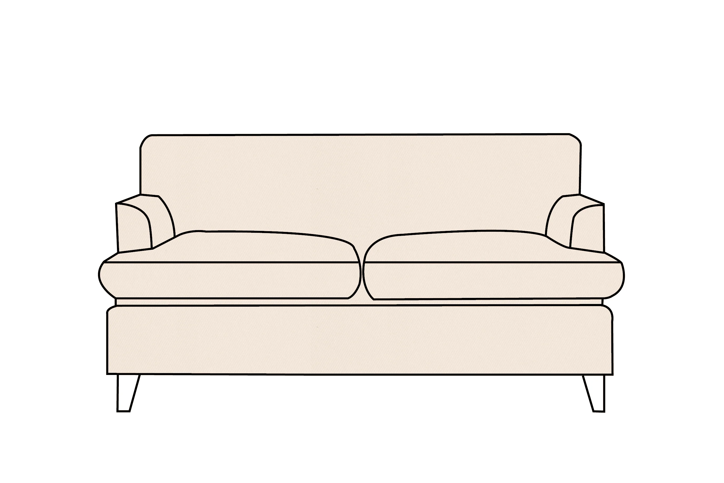 Positano | 2 Seater Extra Loose Cover | Miami Oyster