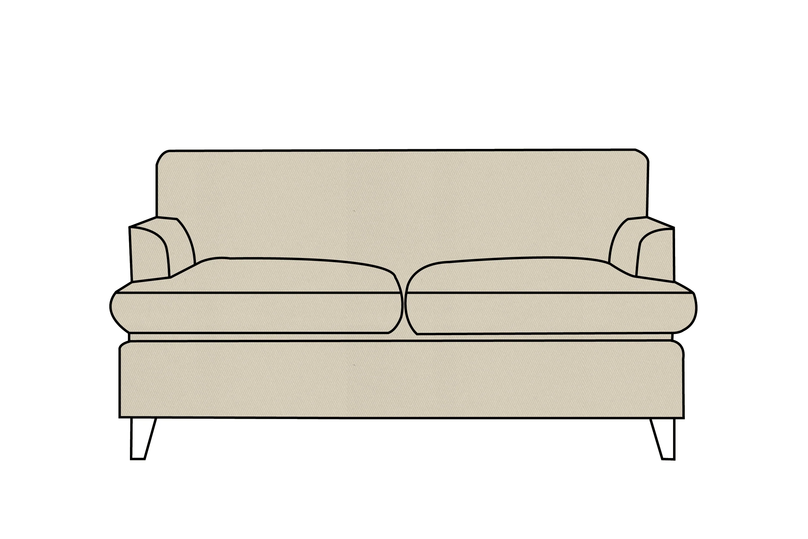 Positano | 2 Seater Extra Loose Cover | Miami Pewter
