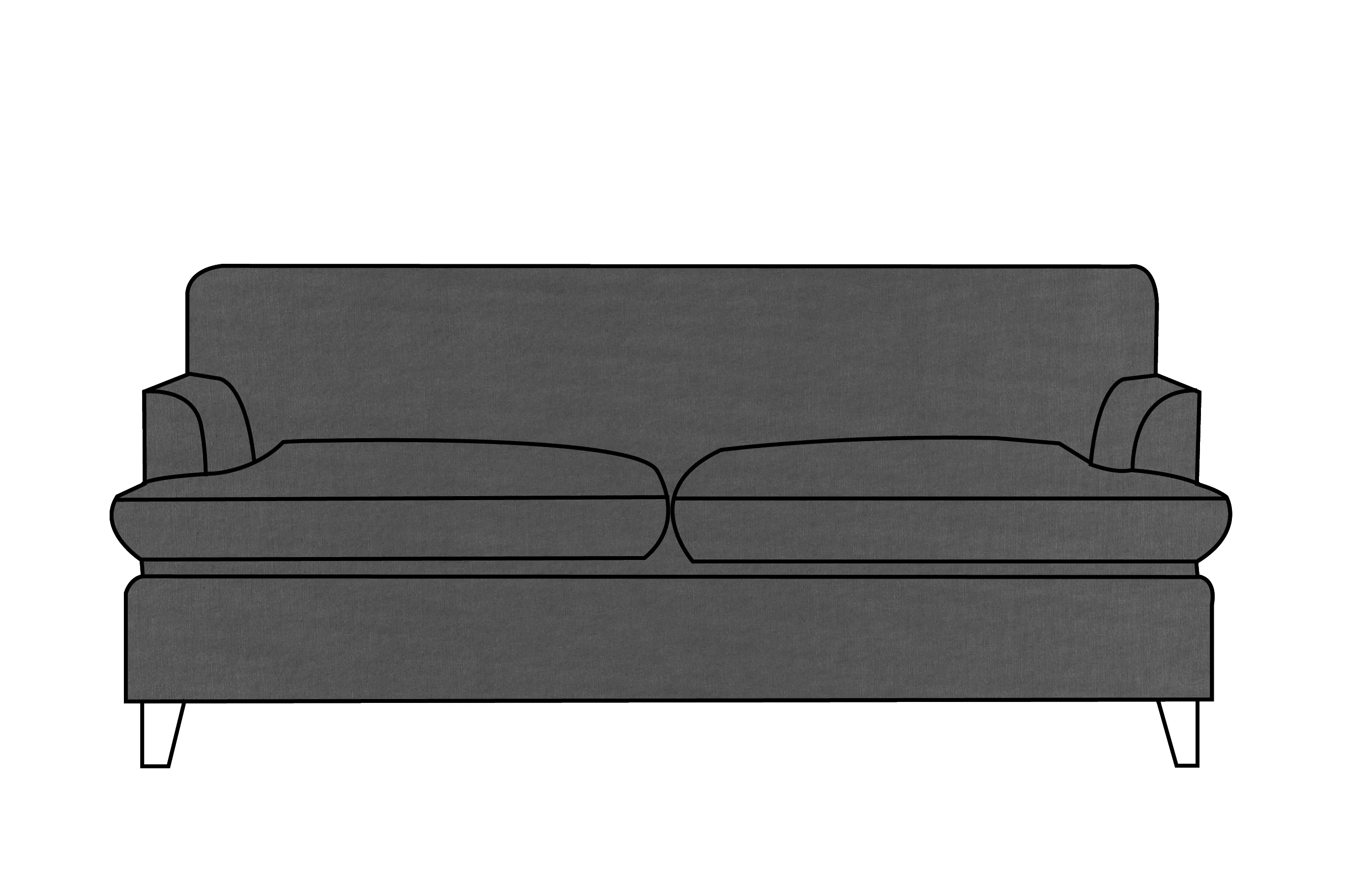 Positano | 3 Seater Extra Loose Cover | Capri Dark Grey