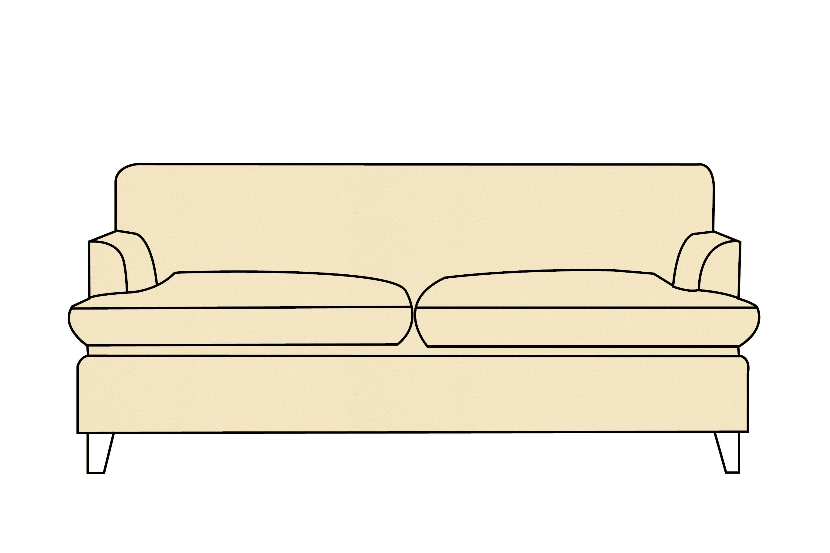 Positano | 3 Seater Extra Loose Cover | Miami Ivory