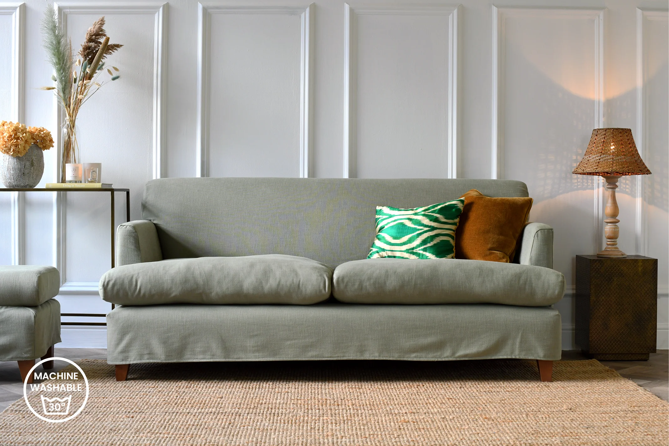 Positano | 3 Seater Sofa | Capri Lichen - Image 2