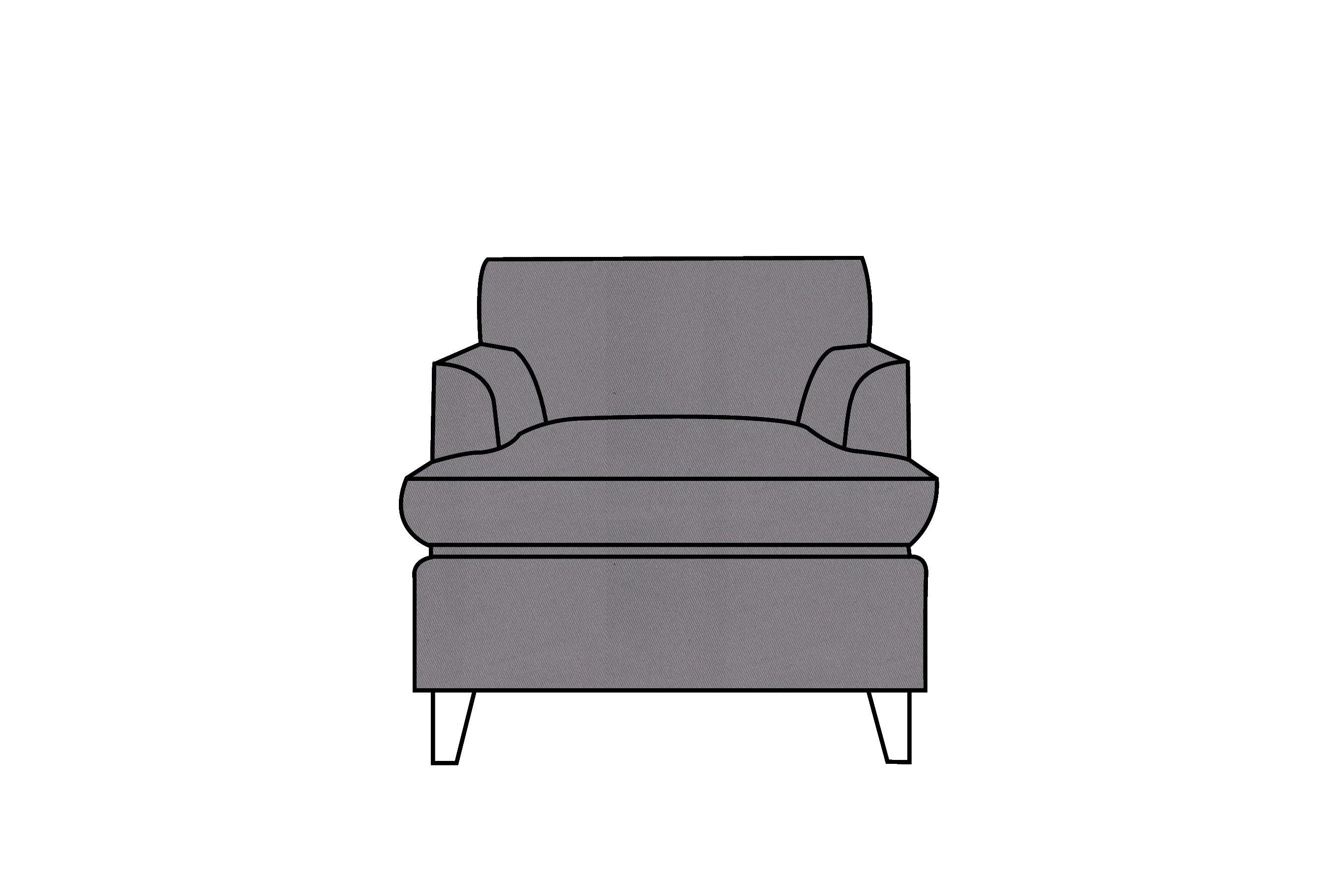 Positano | Armchair Extra Loose Cover | Miami Charcoal