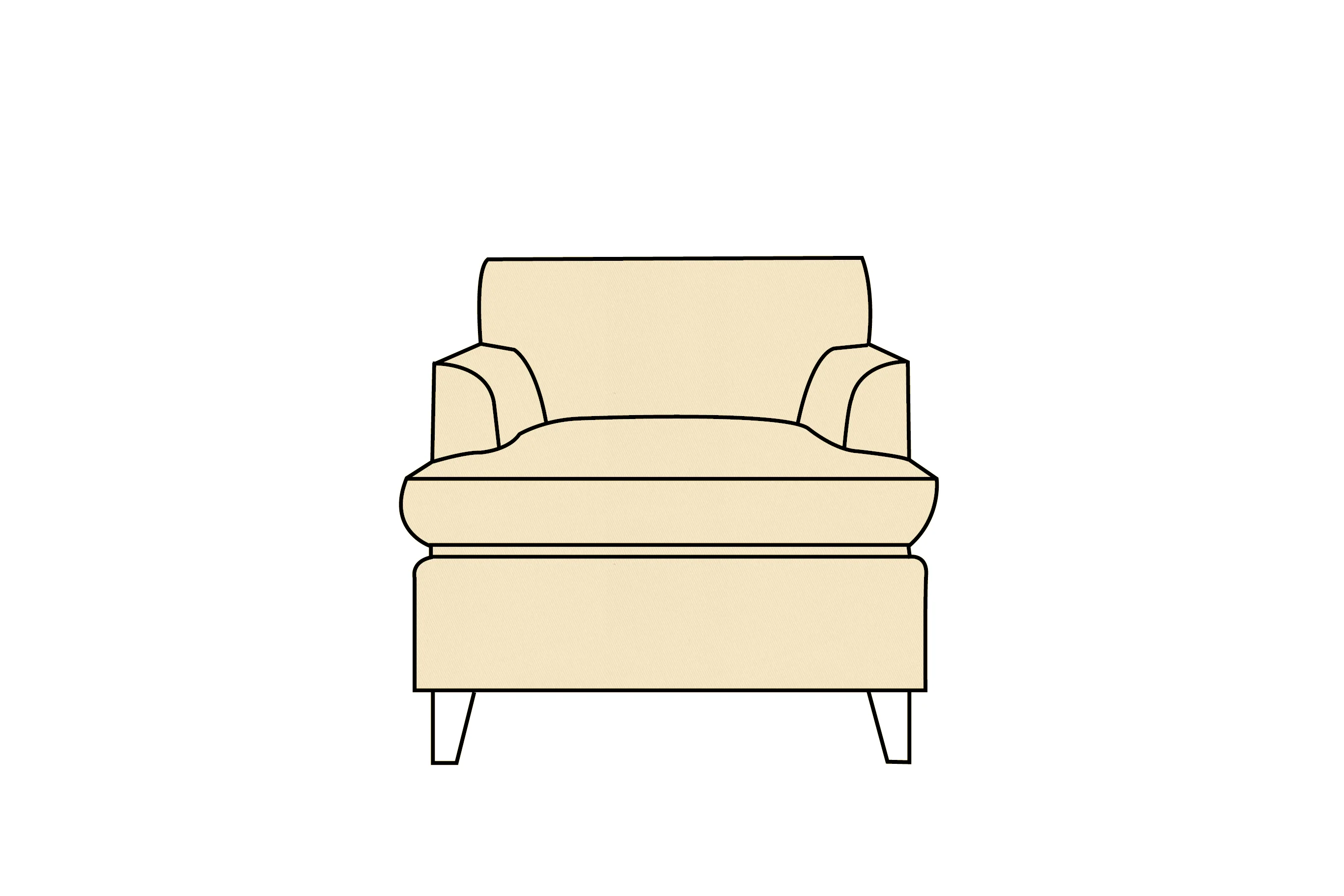 Positano | Armchair Extra Loose Cover | Miami Ivory