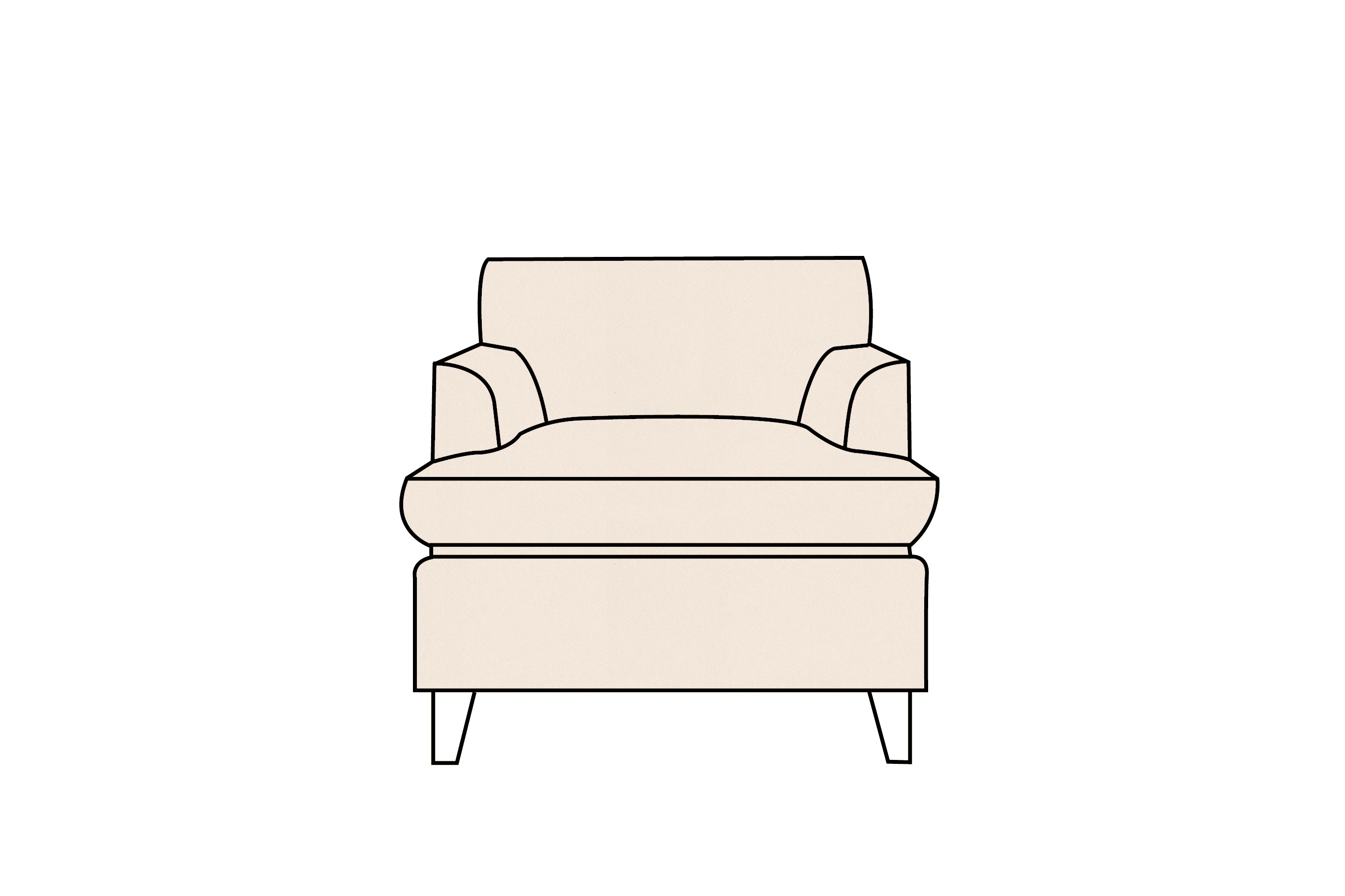Positano | Armchair Extra Loose Cover | Miami Oyster