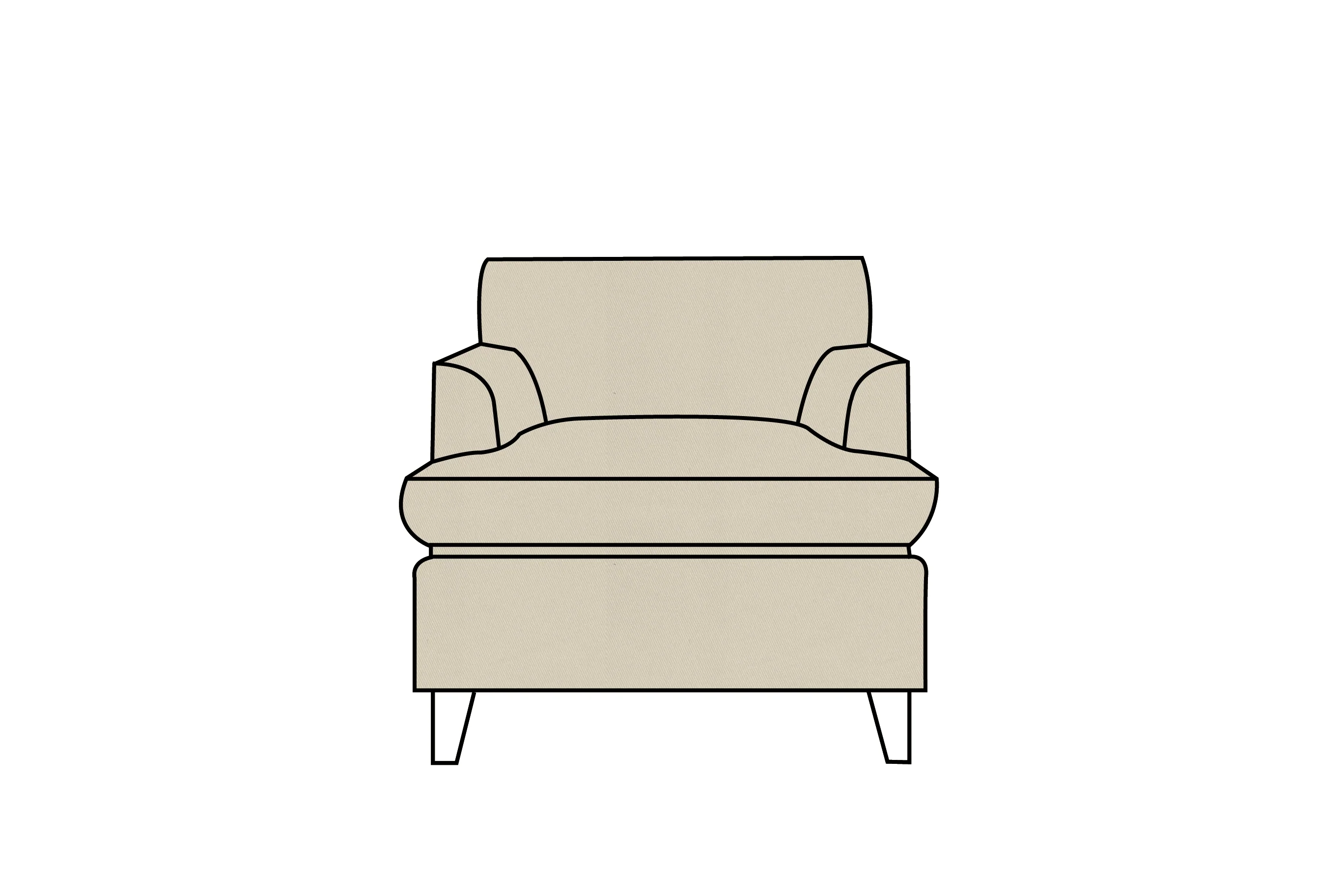 Positano | Armchair Extra Loose Cover | Miami Pewter