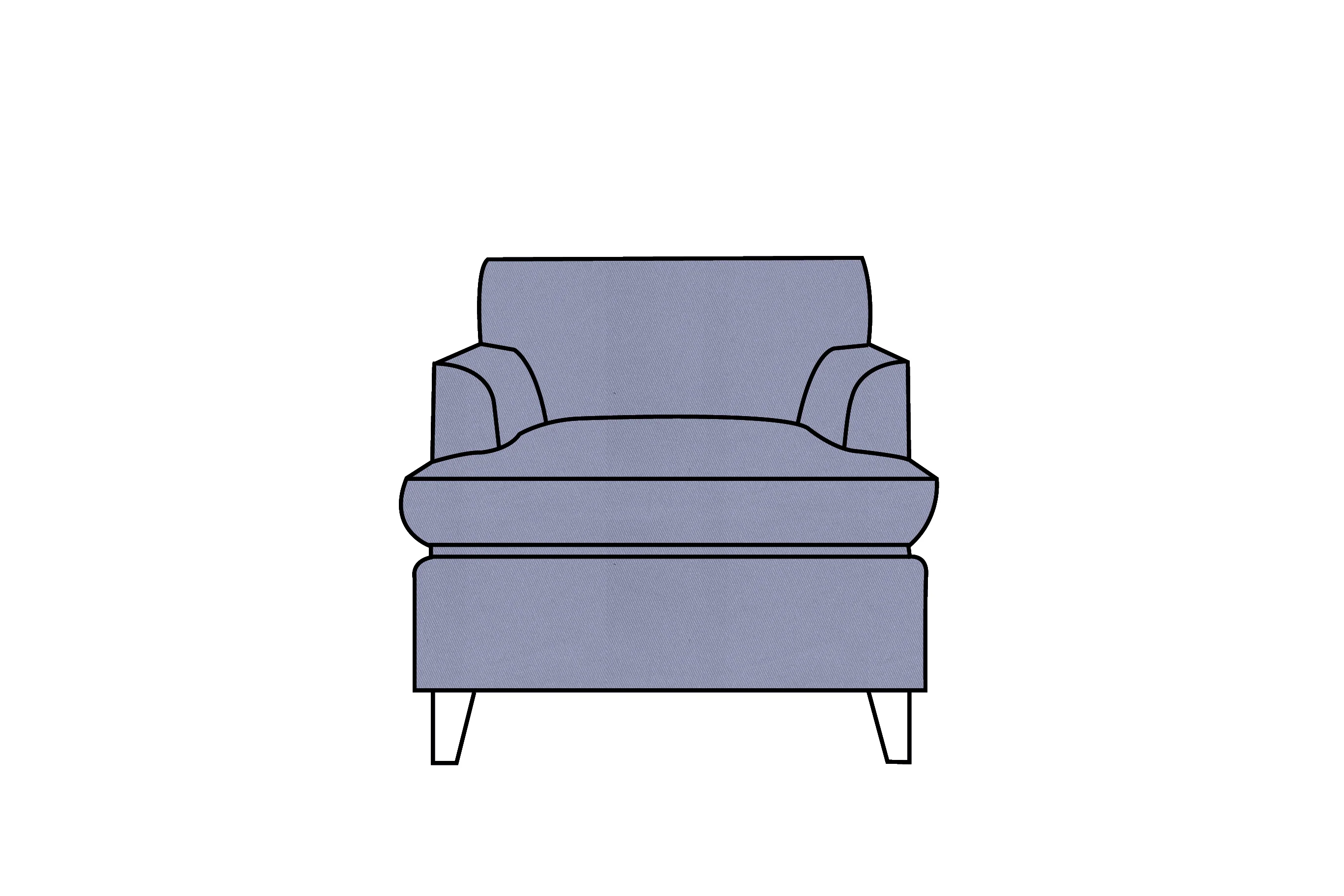 Positano | Armchair Extra Loose Cover | Miami Sea Blue