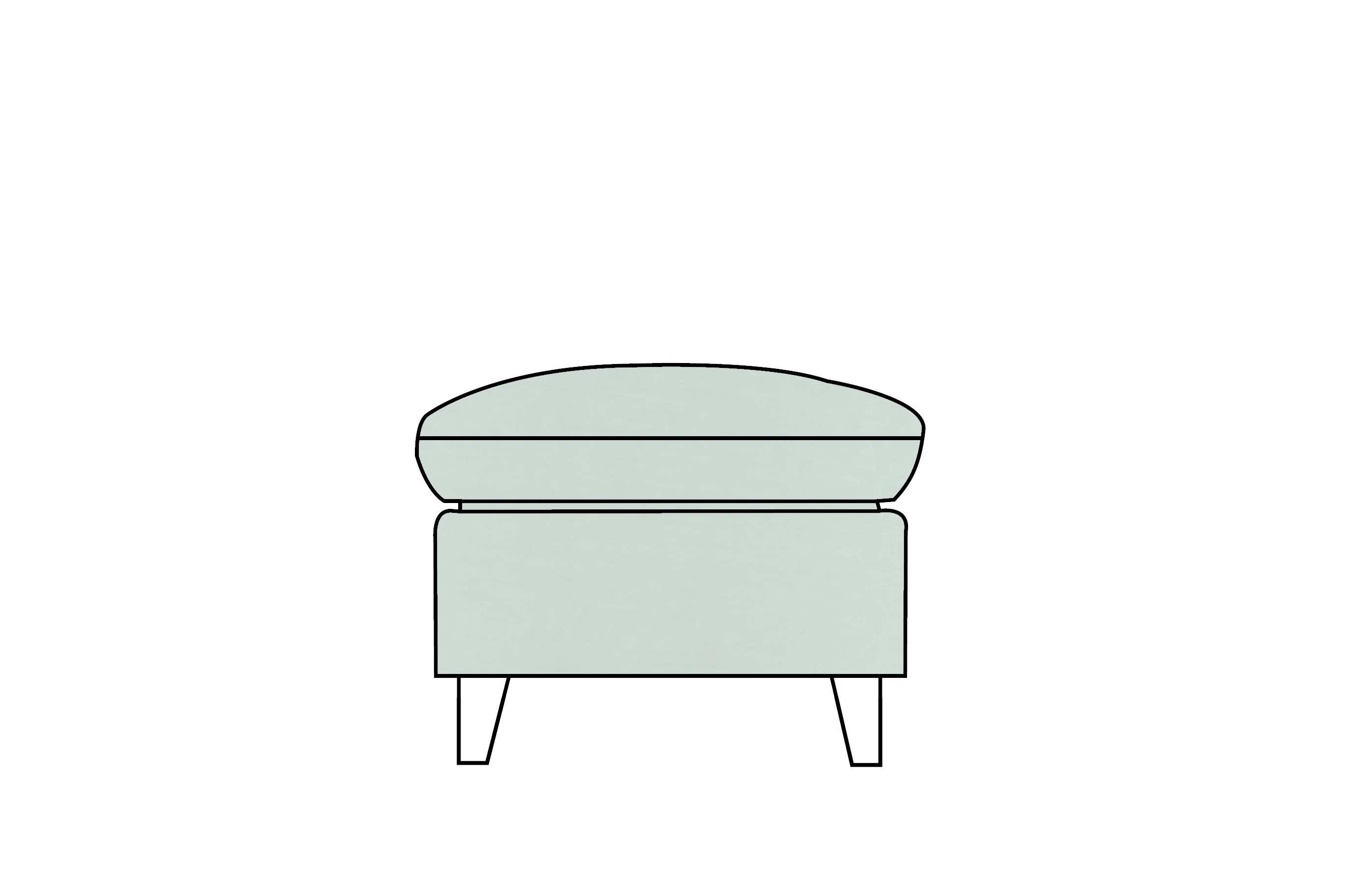 Positano | Footstool Extra Loose Cover | Capri Duck Egg