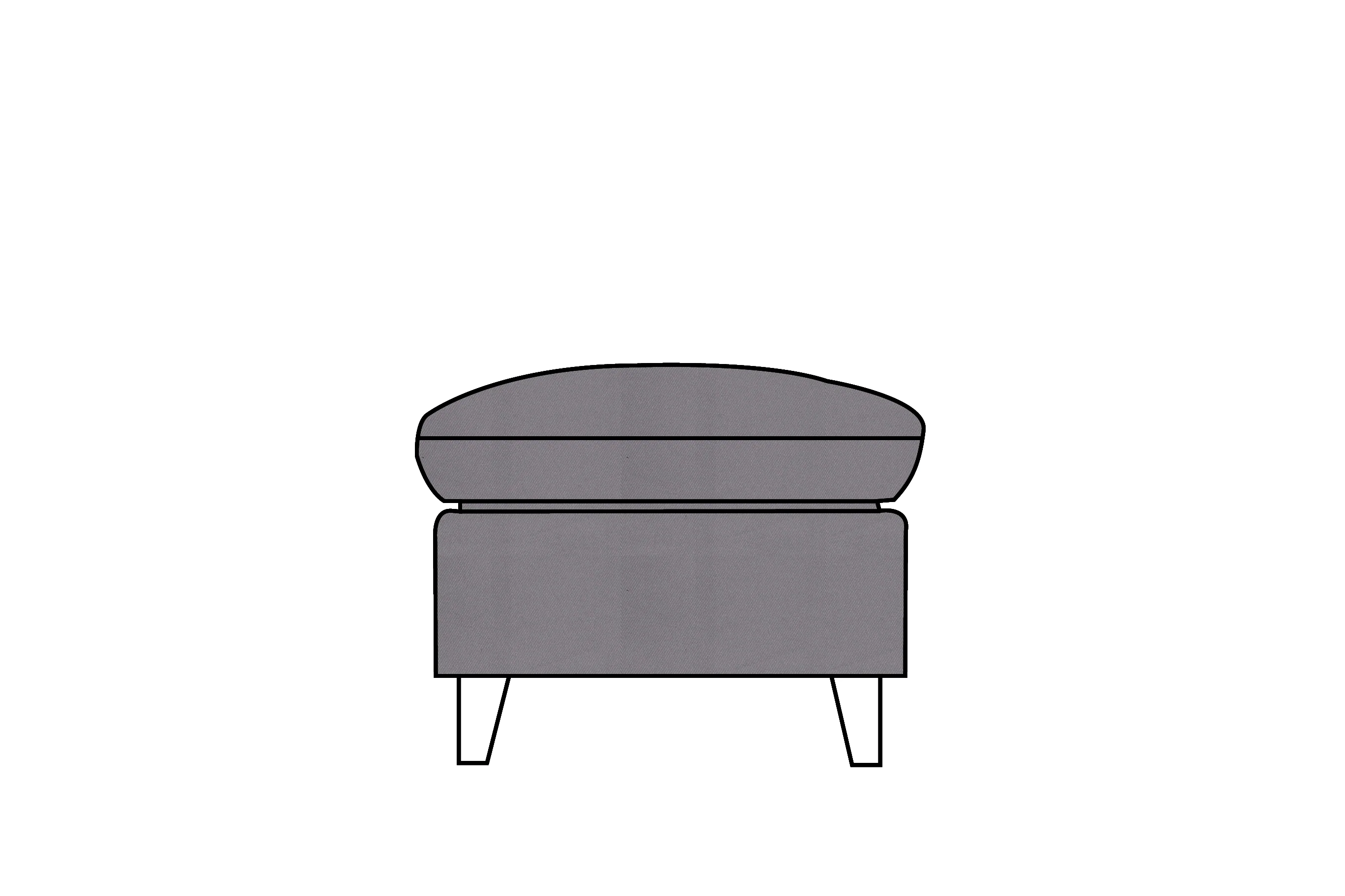 Positano | Footstool Extra Loose Cover | Miami Charcoal