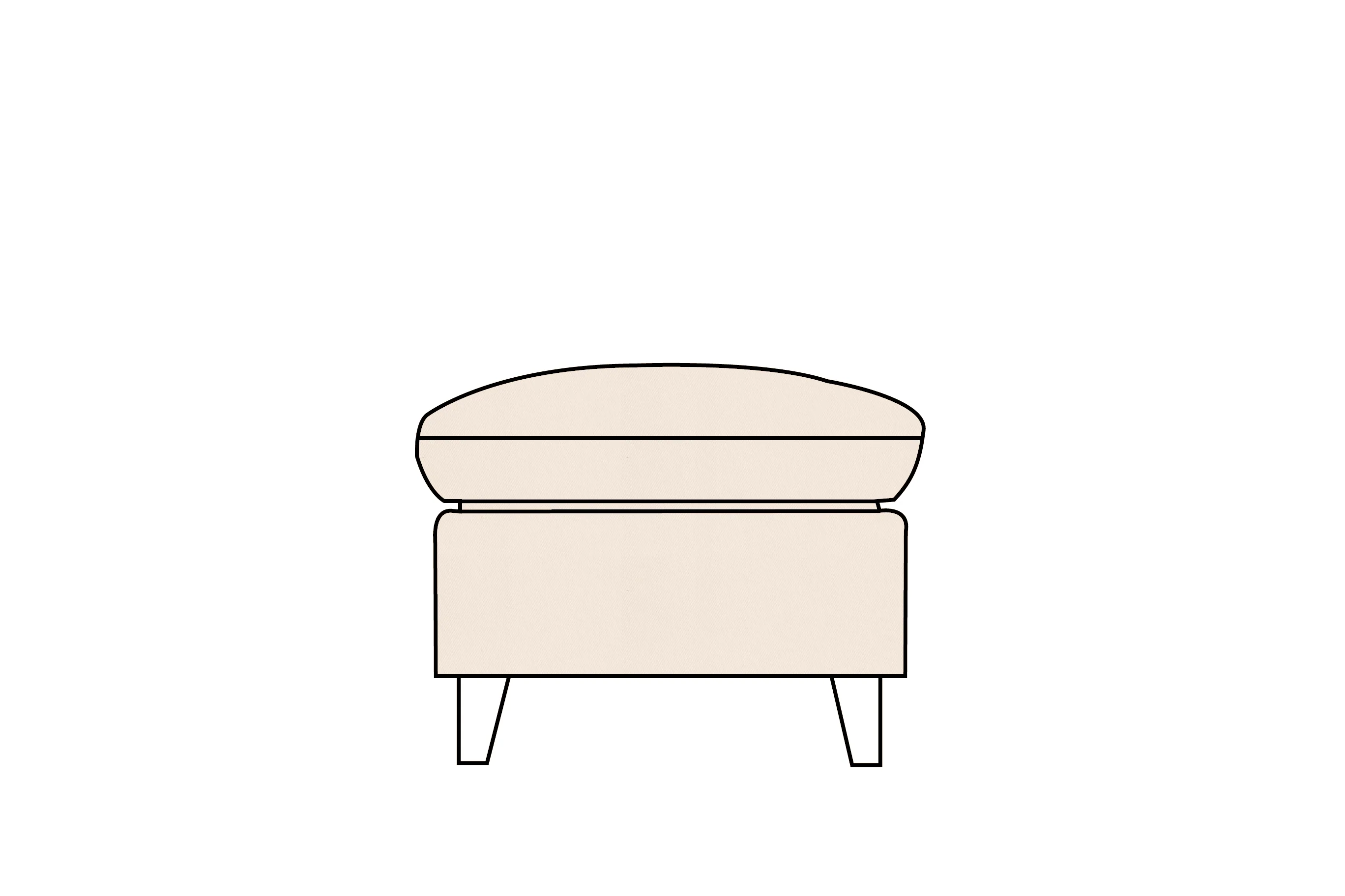 Positano | Footstool Extra Loose Cover | Miami Oyster