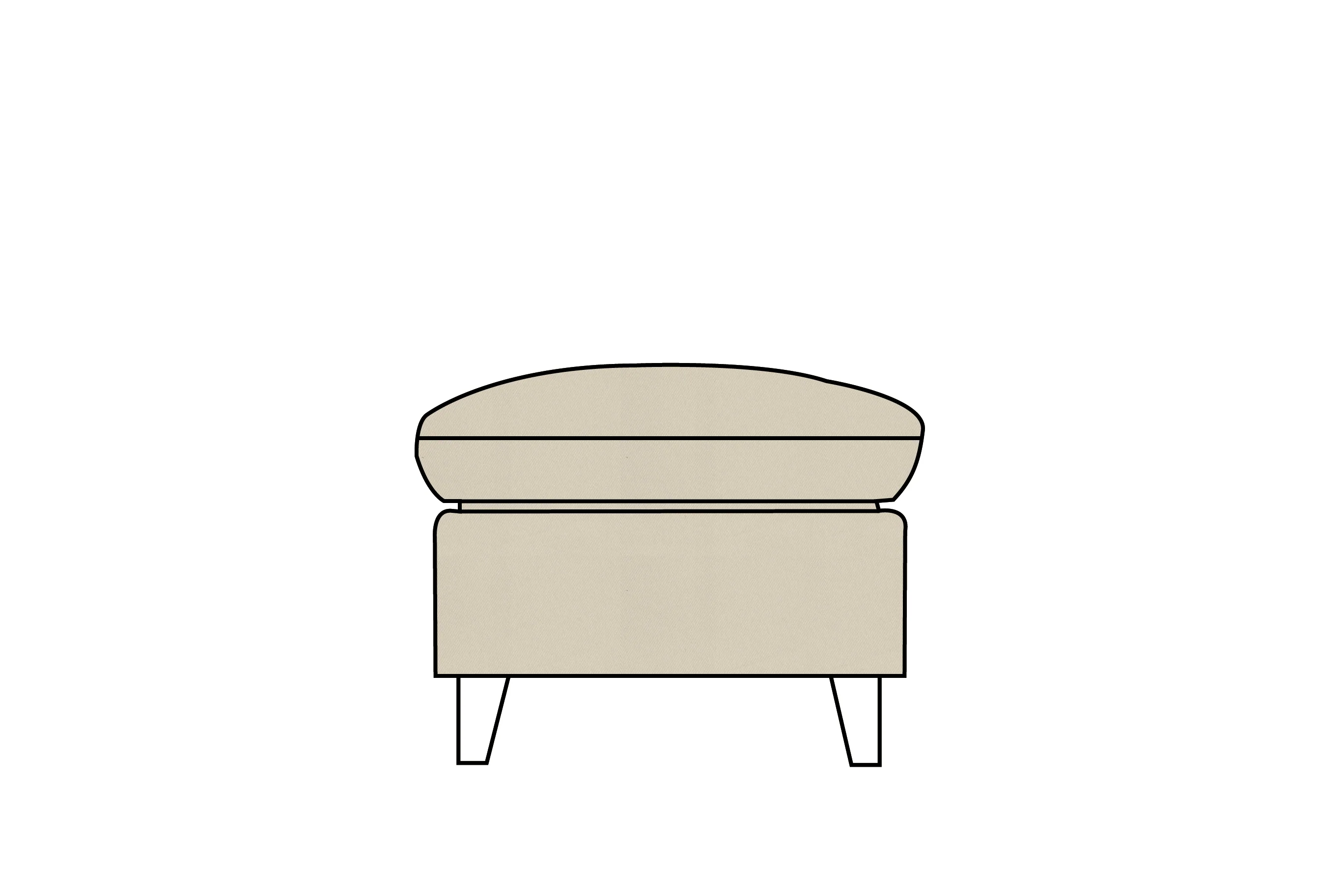 Positano | Footstool Extra Loose Cover | Miami Pewter