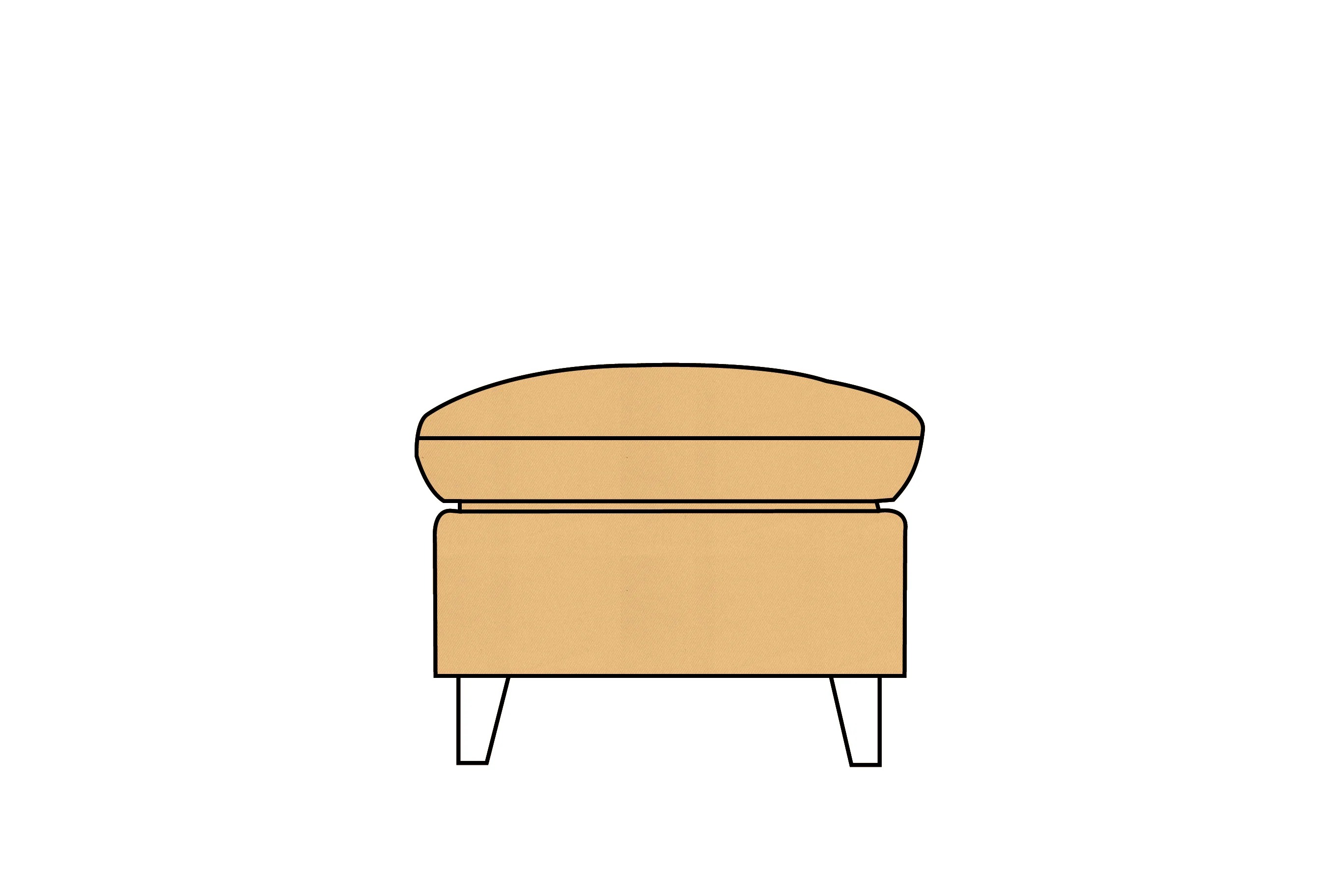 Positano | Footstool Extra Loose Cover | Miami Sand