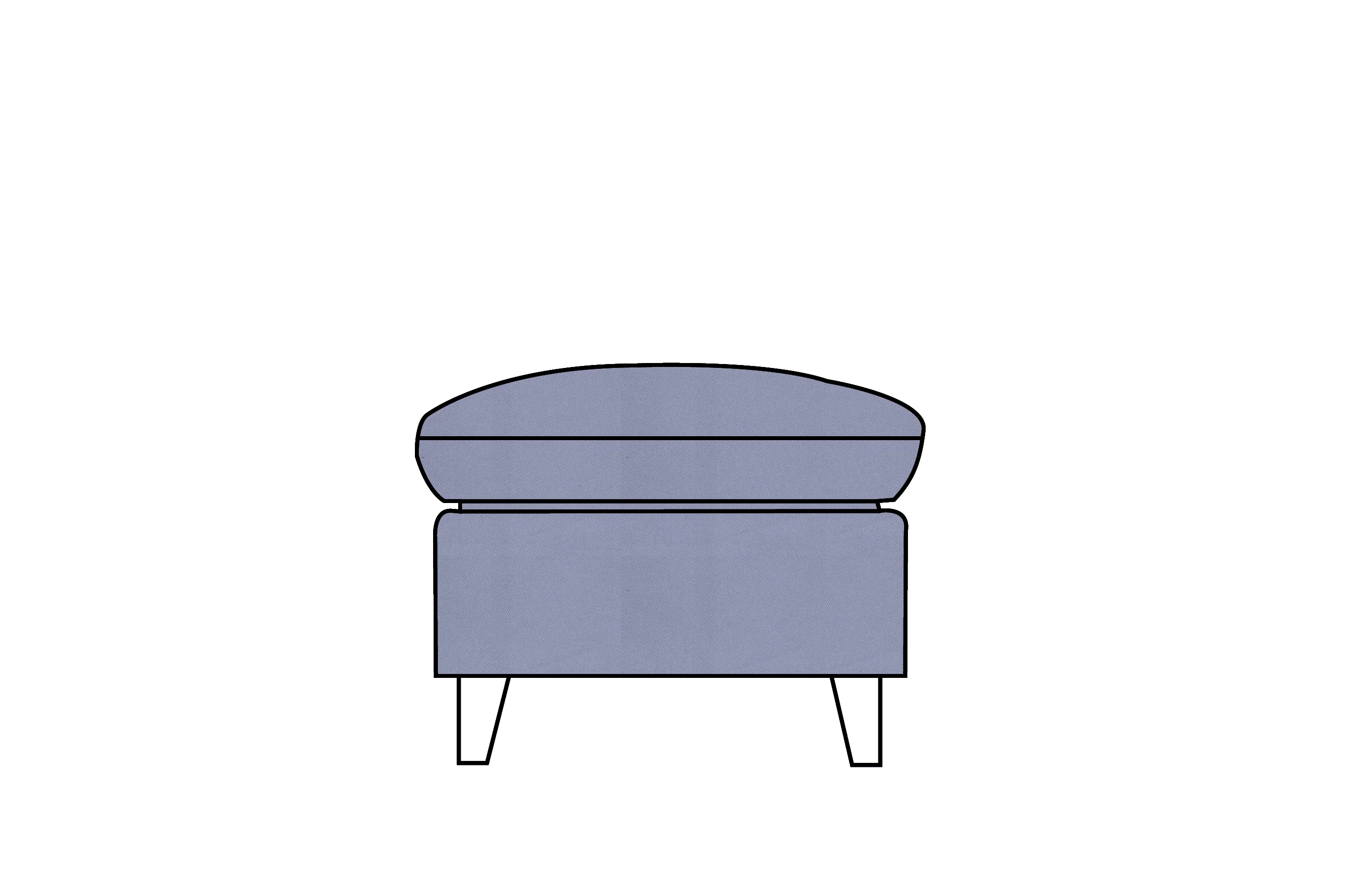 Positano | Footstool Extra Loose Cover | Miami Sea Blue