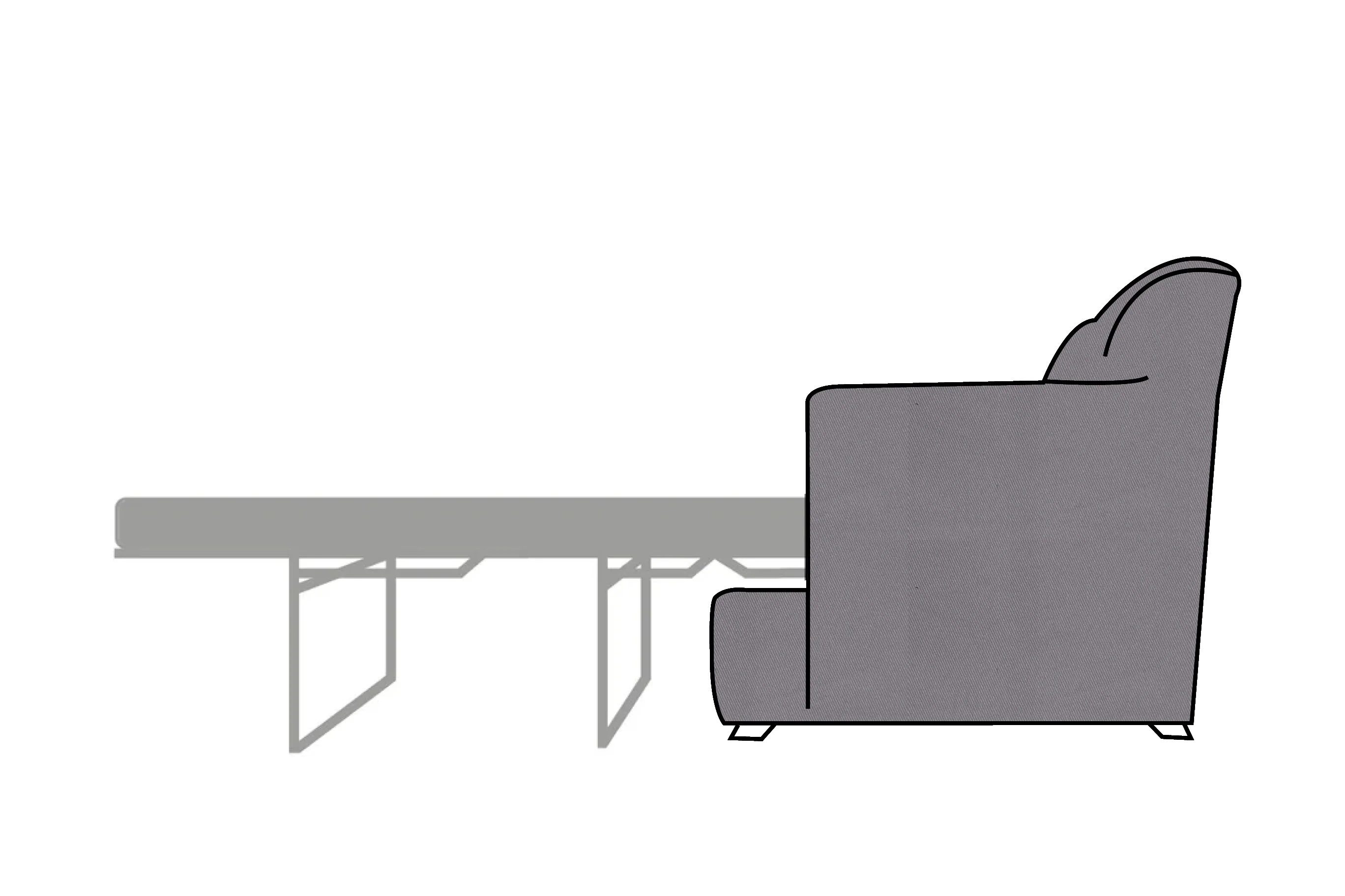 Positano | Sofa Bed Extra Loose Cover | Miami Charcoal