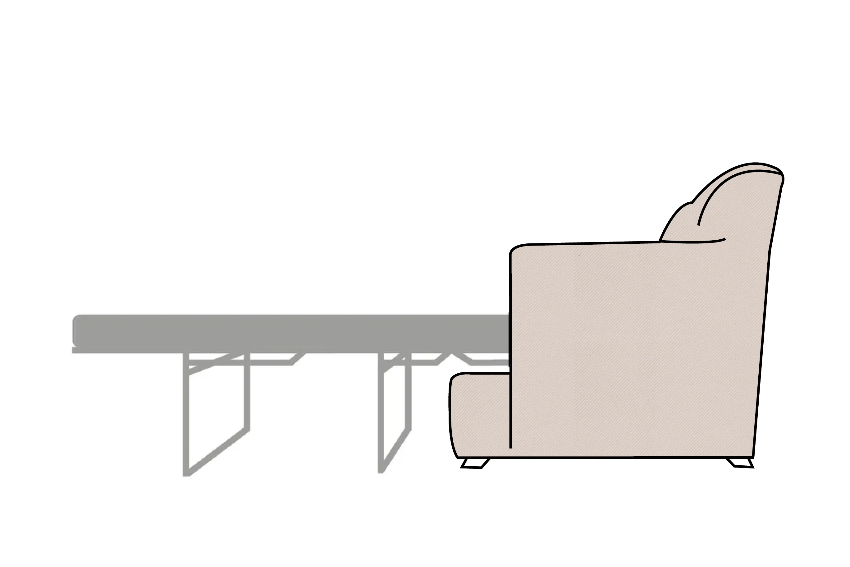 Positano | Sofa Bed Extra Loose Cover | Miami Oatmeal