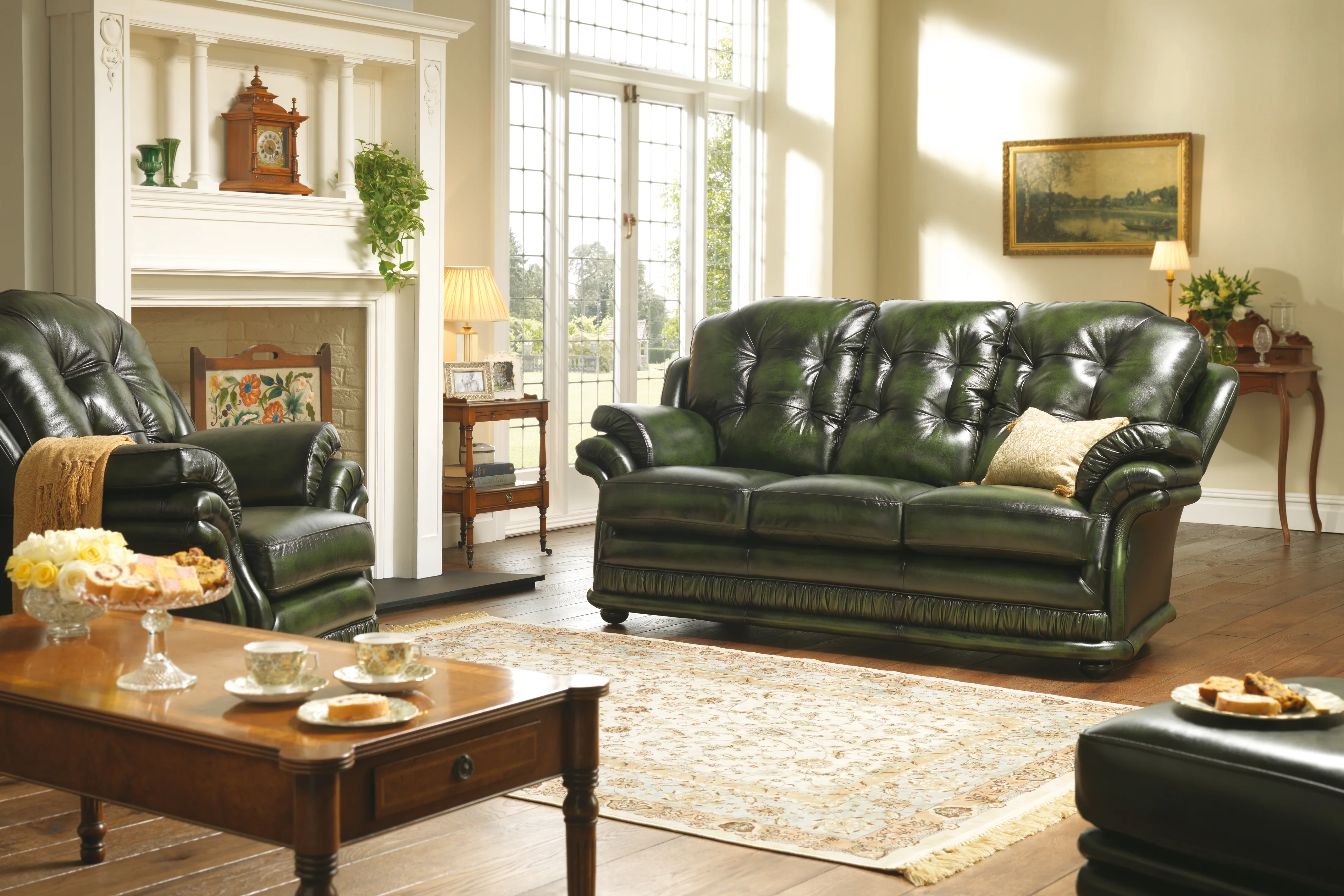 Senator | 3 Seater Sofa | Antique Green - Image 3