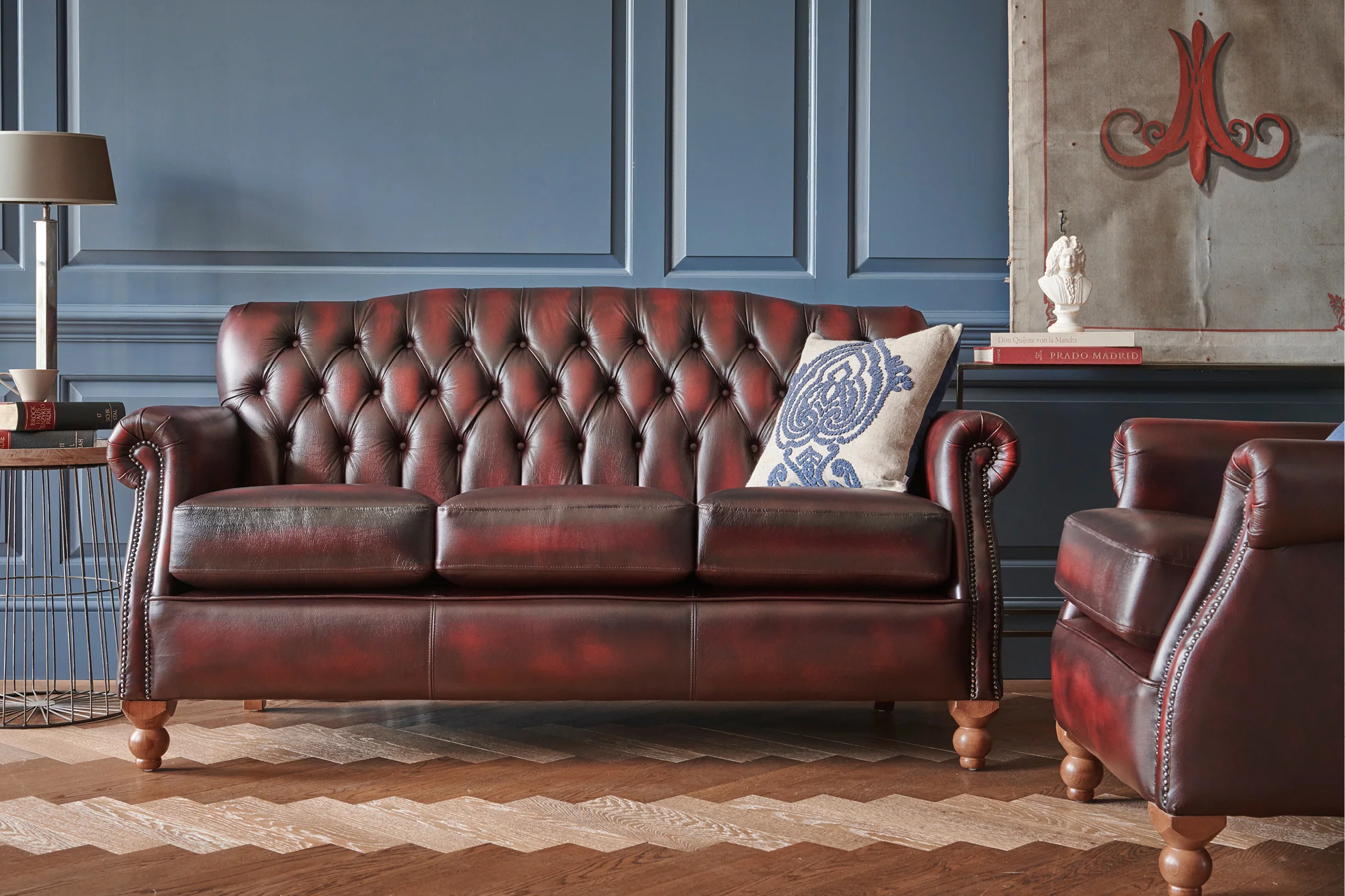 Victoria | 3 Seater Sofa | Antique Red - Image 2