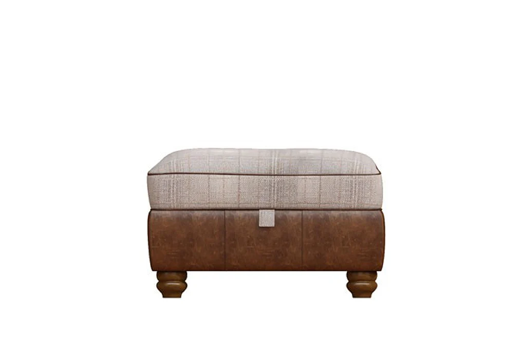 Wilmington | Storage Footstool | Vintage Chestnut/Oatmeal