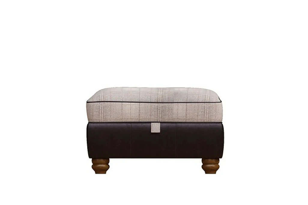 Wilmington | Storage Footstool | Vintage Rosewood/Oatmeal