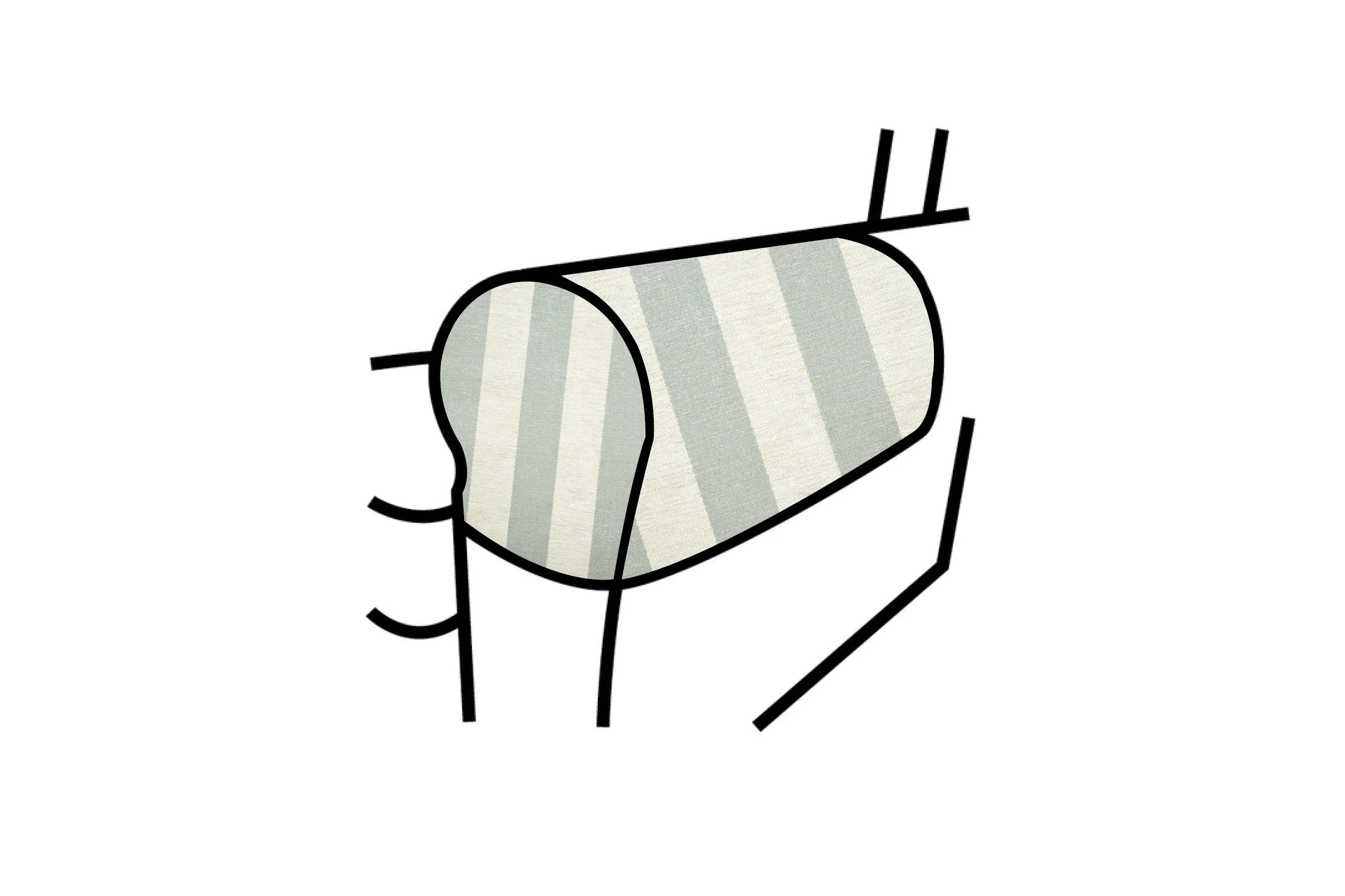 Woburn | Highback Chair Armcaps (pair) | Brecon Stripe Duck Egg